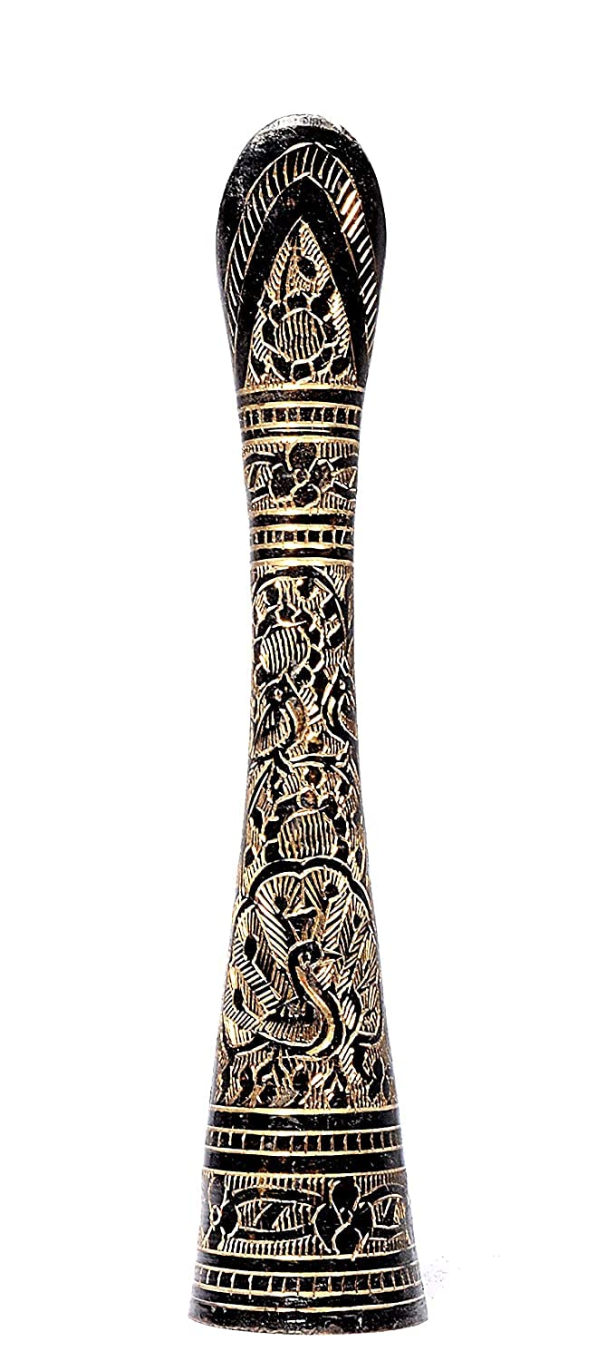 Skywalk Hand Crafted Brass Flower Vase with Bidri Nakkashi Work - Collectible Art for Home Decoration & Gifting - Ideal Centerpiece (Gold)-image-36