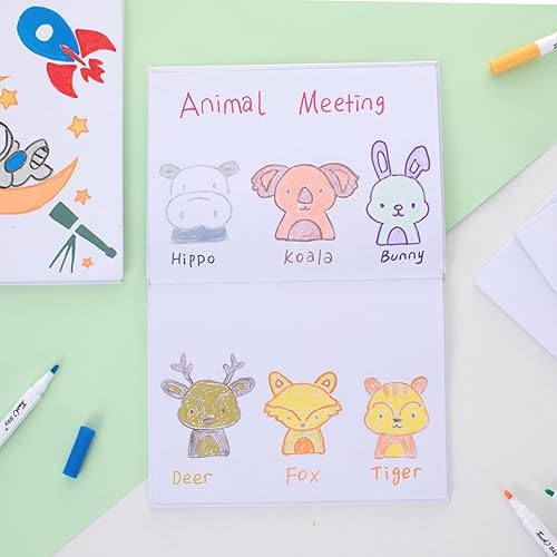 Miniatura 5 de Paquete de 6 libros de tapa dura en blanco para que los niños escriban historias de 6 x 8 pulgadas, libros de bocetos en blanco, página sin forro,