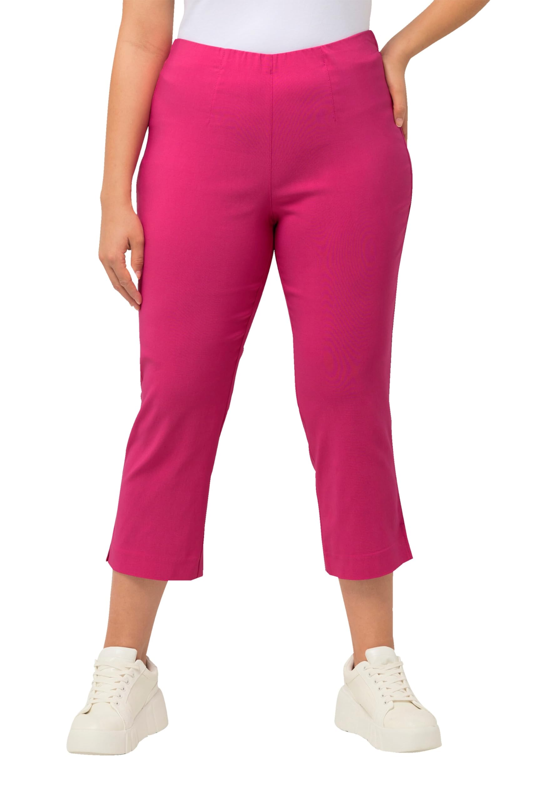 Ulla Popken Damen große Größen Übergrößen Plus Size Bengalinhose, wadenlang, Elastikbund, Stretch 640914