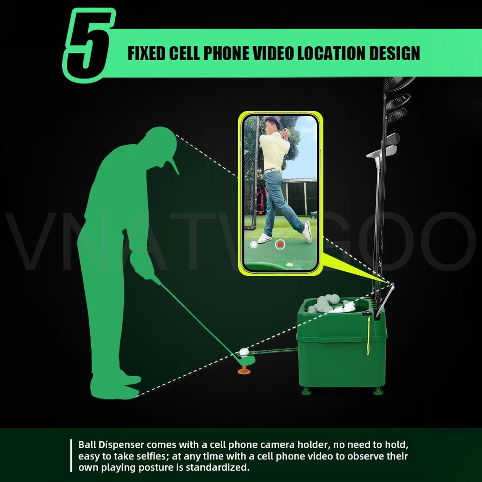 Elektryczna Wyrzutnia PiłEk Golfowych, Automatyczne Podawanie 35 PiłEk, Regulowana Wysokość, Z Baterią 5000 Mah, Do UżYtku W Pomieszczeniach