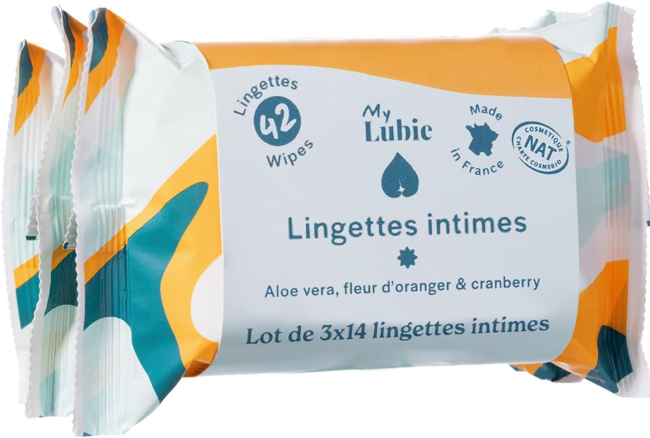 Lingettes Intimes My Lubie - 3x14 - Aloe Vera, Cranberry - Naturelles, Jetables Aux Toilettes