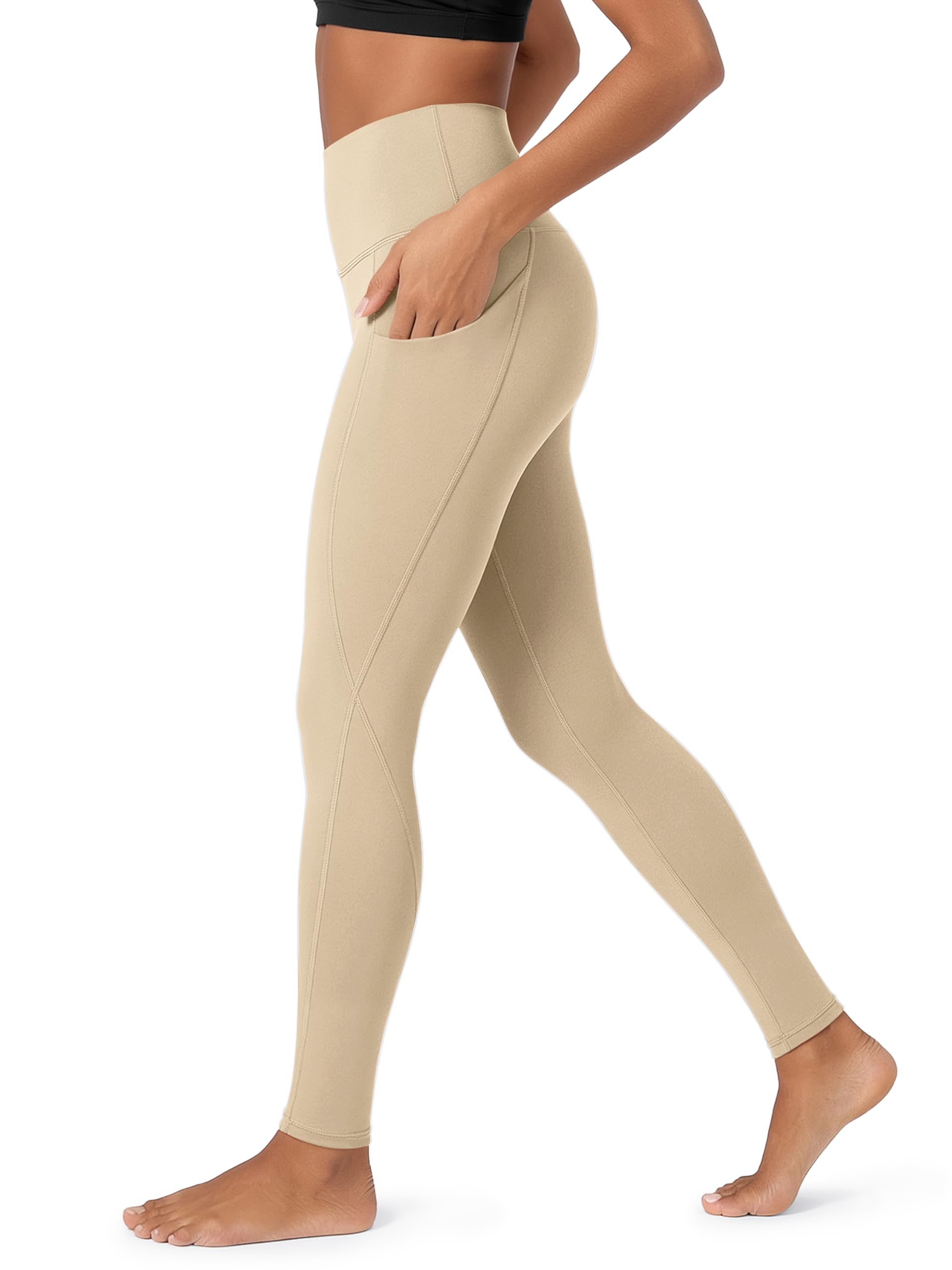 ODODOS Women's High Waisted Yoga Leggings with Pockets, Tummy Control Non See Through Workout Athletic Running Yoga Pants