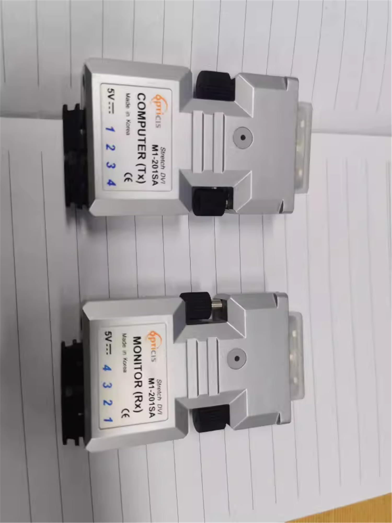 Opticis M1-201SA-TR Four Fiber Detachable Optical DVI Module (Small Form Factor), Auto-Power Switching, Extends All VESA Resolution Up to WUXGA (1920x1200) 60Hz DVI Data Up to 500 Meters (1640 feet)