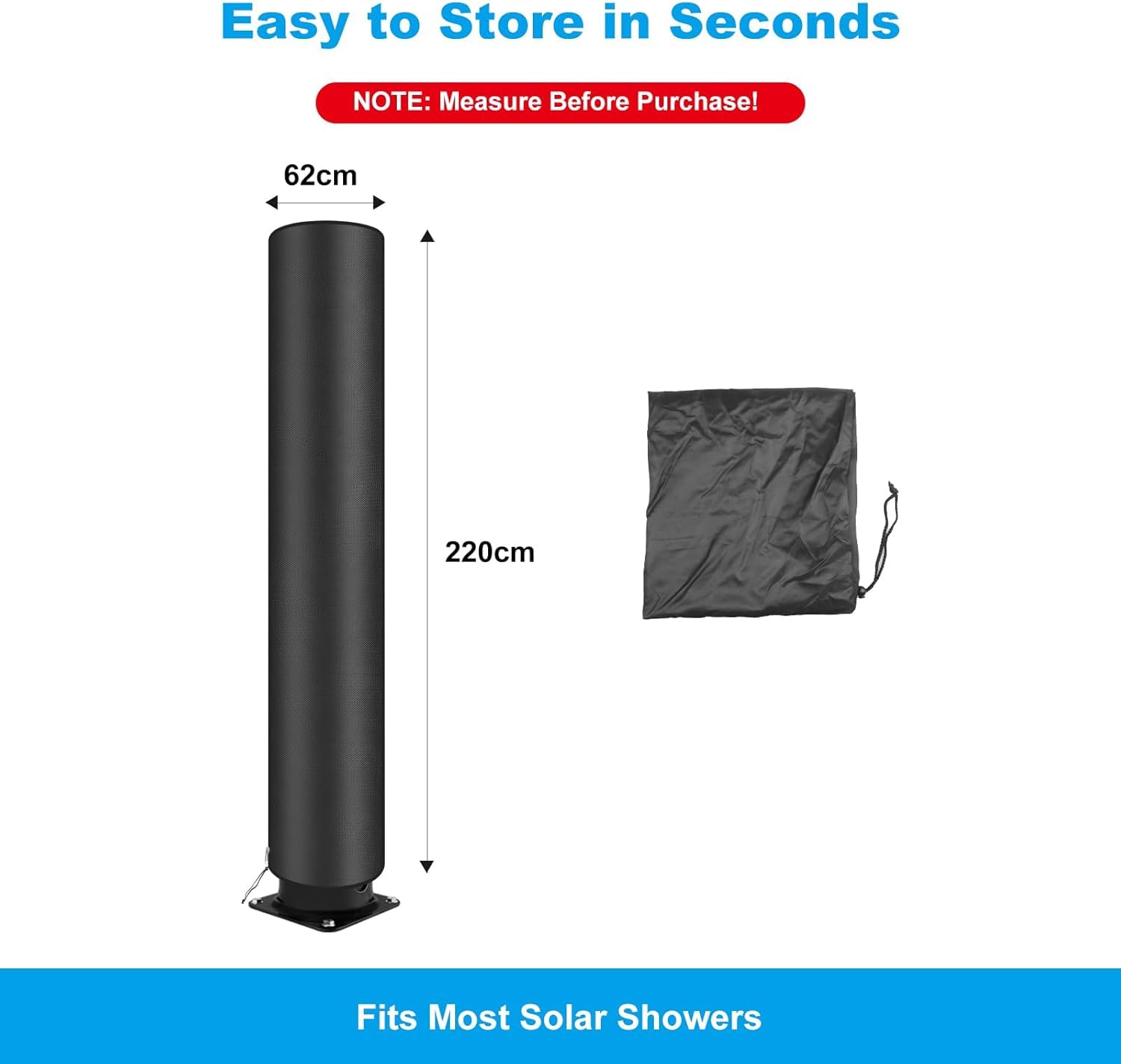 Solardusche 35 Liter, Gartendusche Solar mit Schutzhülle, 360° Regenduschkopf, Fußdusche, Mischbatterie, Gartenschlauchanschluss, Pooldusche für Garten, Pool und Terrasse, Schwarz