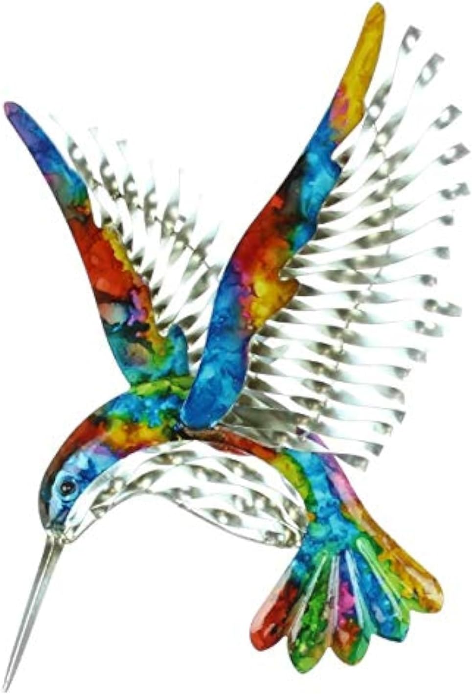 Colourful Wall Art Metal Hummingbird - 62634, Living Room