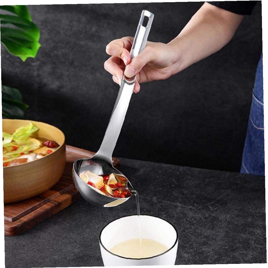Lankater Random Color Gravy Oil Soup Colander Separator Filter Grease Spoon Kitchen Cooking Accessories 1Pc (Random Color)