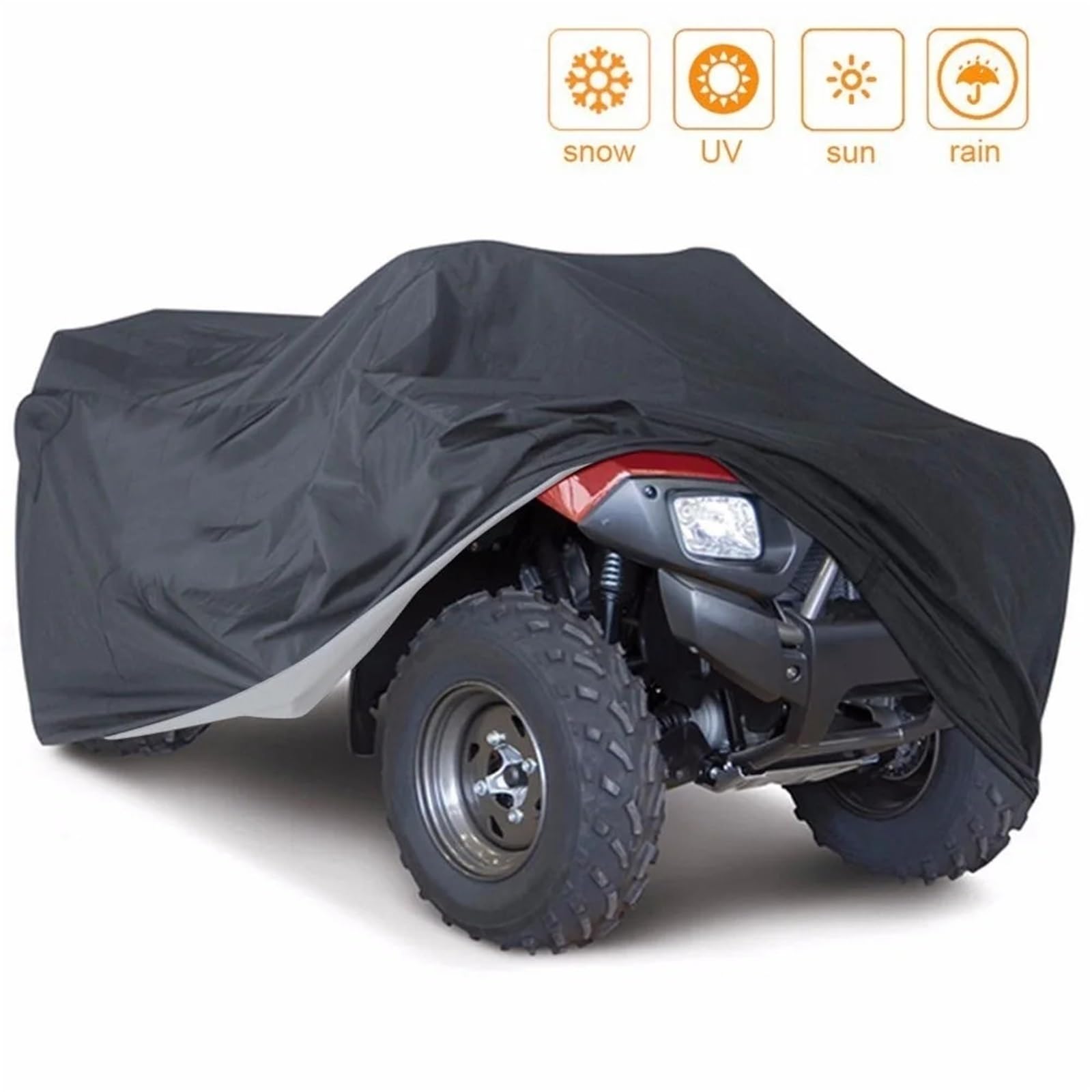 Funda para Moto Protector Cubierta Funda Universal para Quad Bike ATV, 190t, Impermeable, para vehículos, Scooter, Kart, Motos, Todos los tamaños, Camuflaje, Negro(Black,3XL)