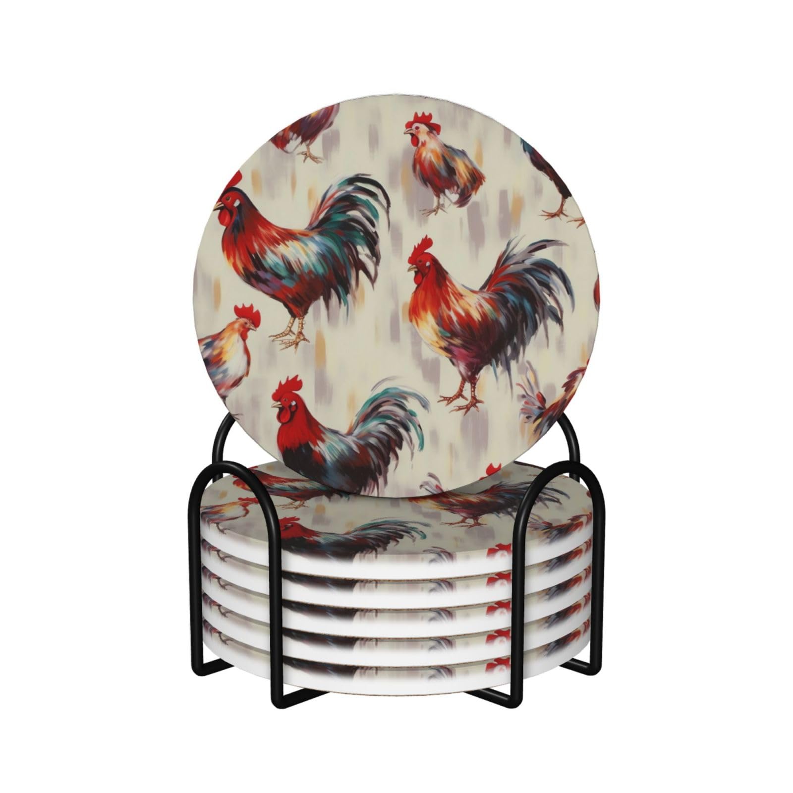 Dessous de verre poulet absorbant en céramique anti-rayure et chaleur