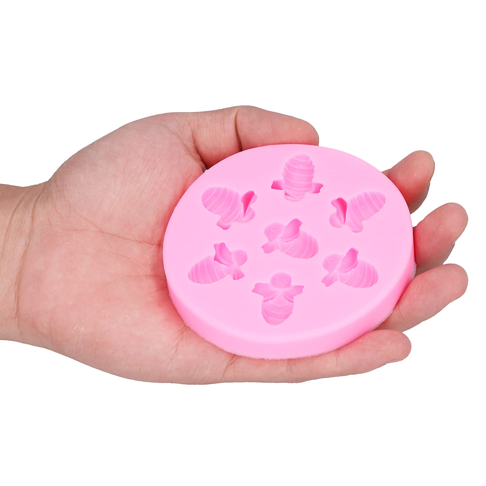 Cocoarm Formy Silikonowe w Kształcie Pszczoły Food Grade Formy do Ciasta Kremówki Różowy 69g Nonstick Elastyczna Forma na Czekoladki do Dekoracji Ciast Pieczenie DIY na Urodziny Wesele (PINK)