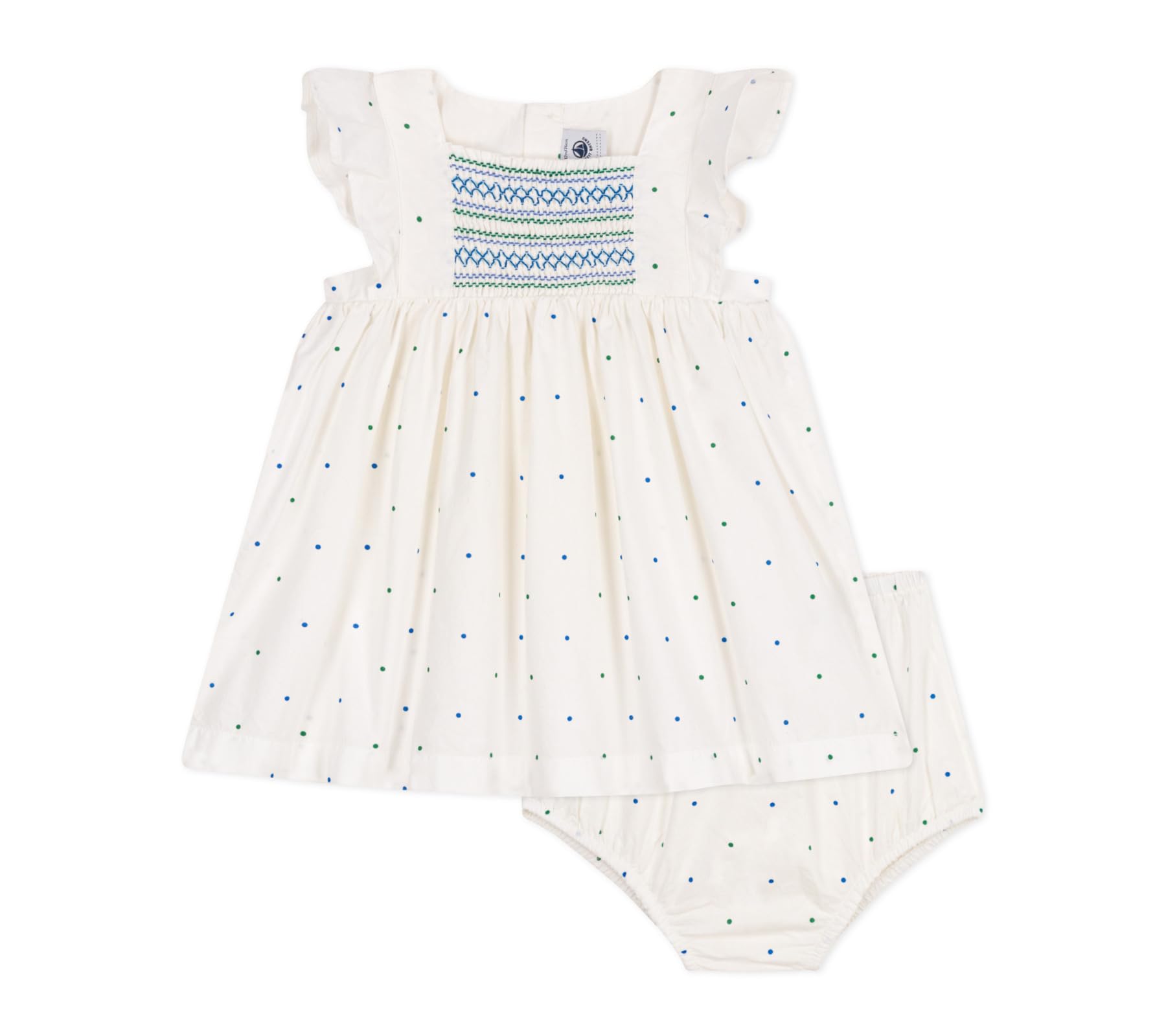 Petit Bateau A0cd5 Robe Manches Courtes et Bloomer Bébé Fille (Lot de 1)