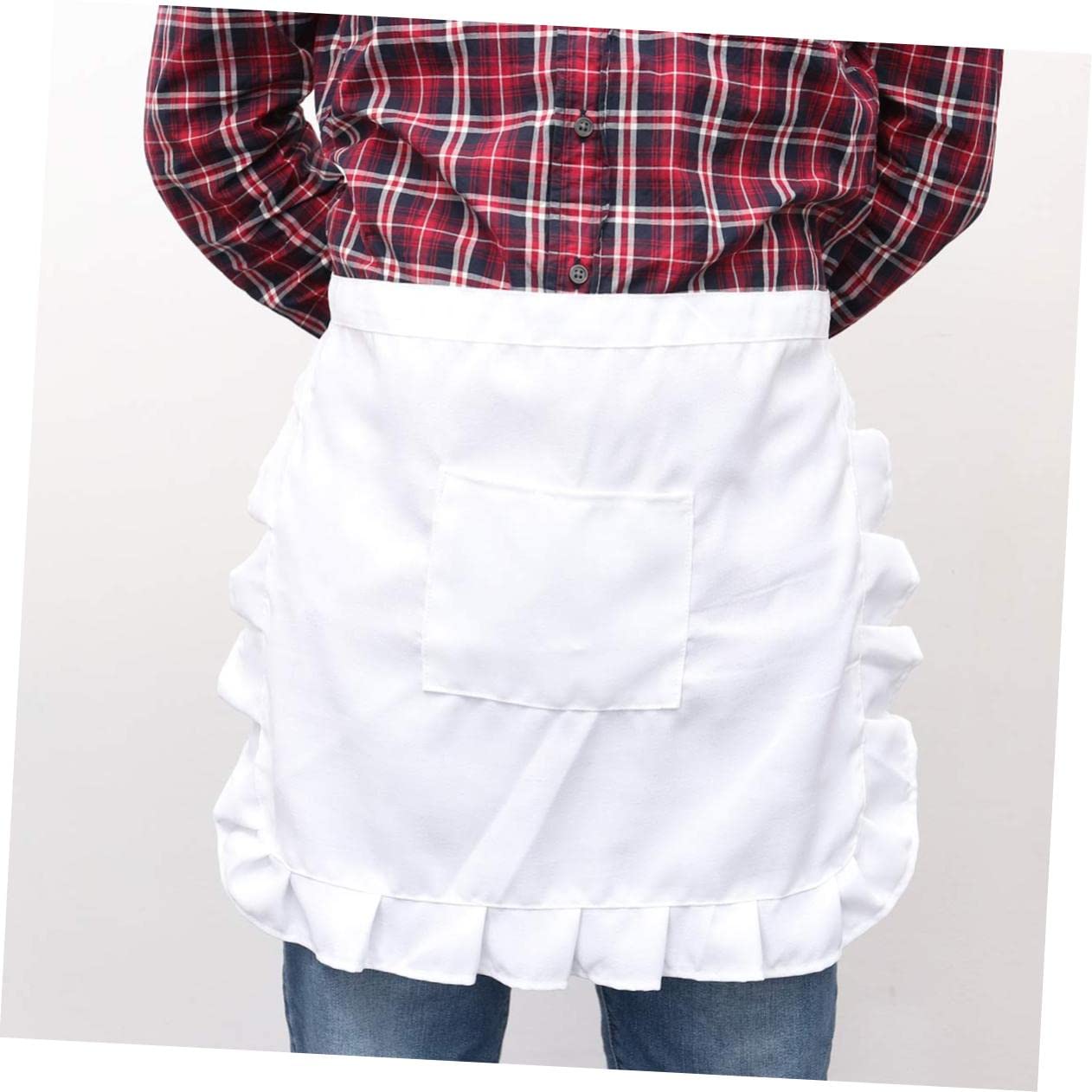 LIFKOME Delantal De Cintura Corta Con Bolsillos Delantal De Sirvienta Para Mujer es Para Asar Medio Unisex Traje es Con Bolsillos Disfraces