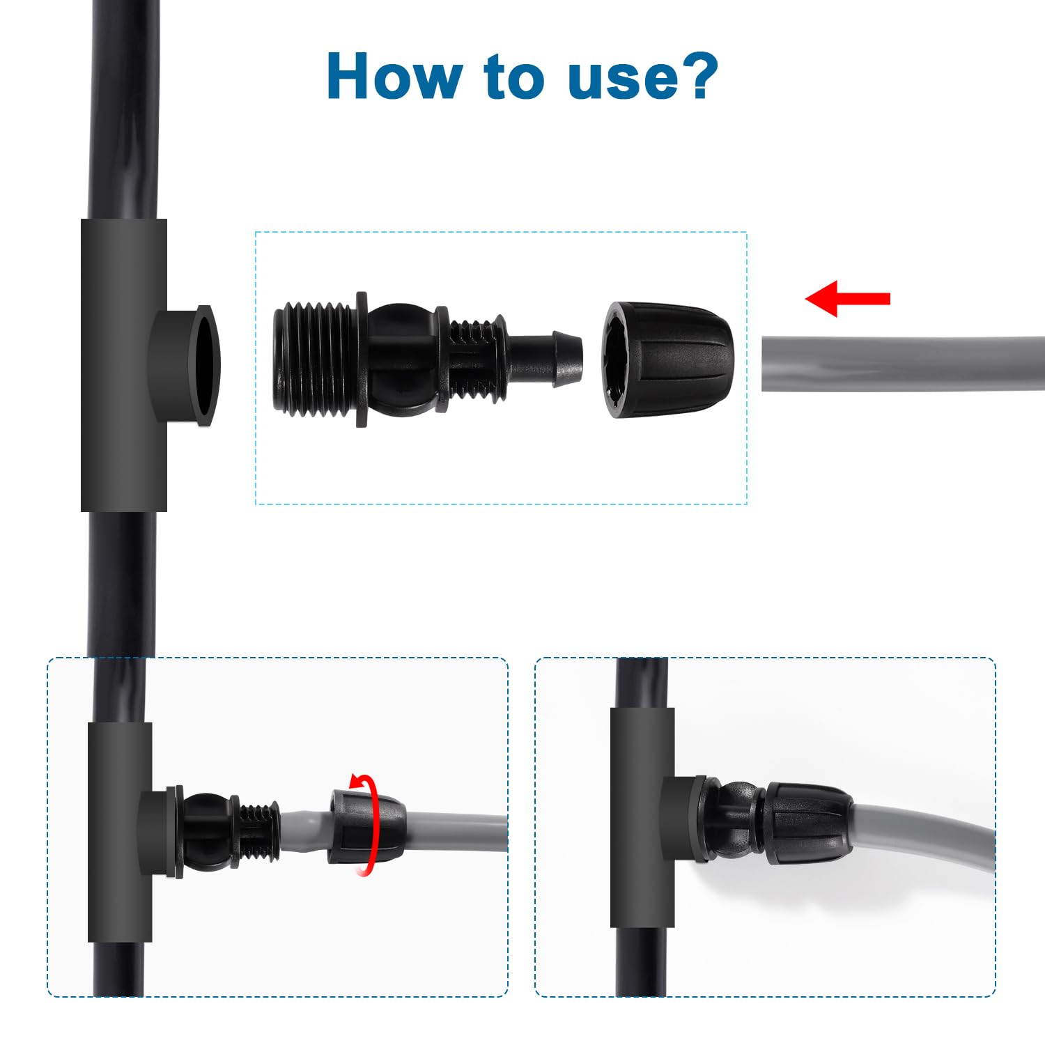 VooGenzek 10 PCS G1/2 Male Thread To 8/12 mm Drip Irrigation Fittings, Lock Barbed Connector, Drip Irrigation Hose Connector - Image 4
