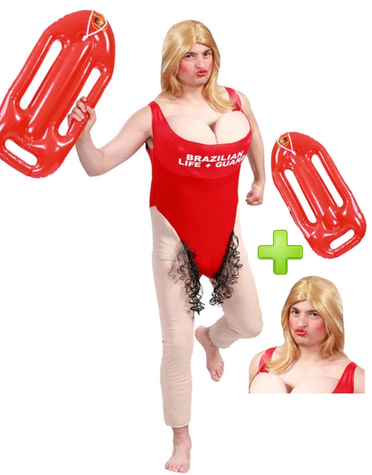 Disfraz de Vigilanta con salvavidas y peluca - Disfraces despedidas de soltero