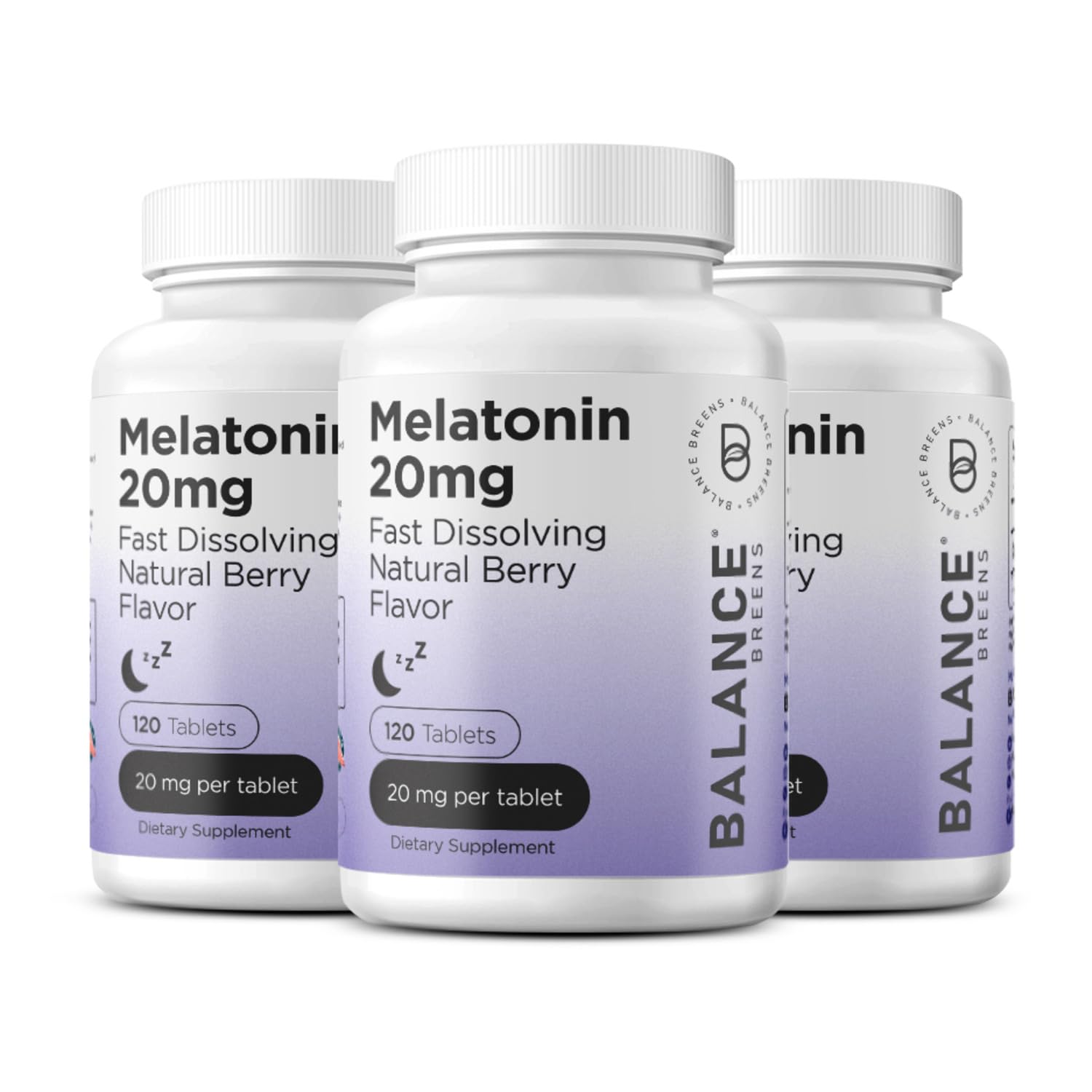 Balancebreens Melatonin 20mg Fast Dissolve Tablets - High Potency, Fast Acting, Natural Sleep Support – Sleep Aids for Adults – Non-Groggy, Drug-Free Formula – 120 Sleeping Pills