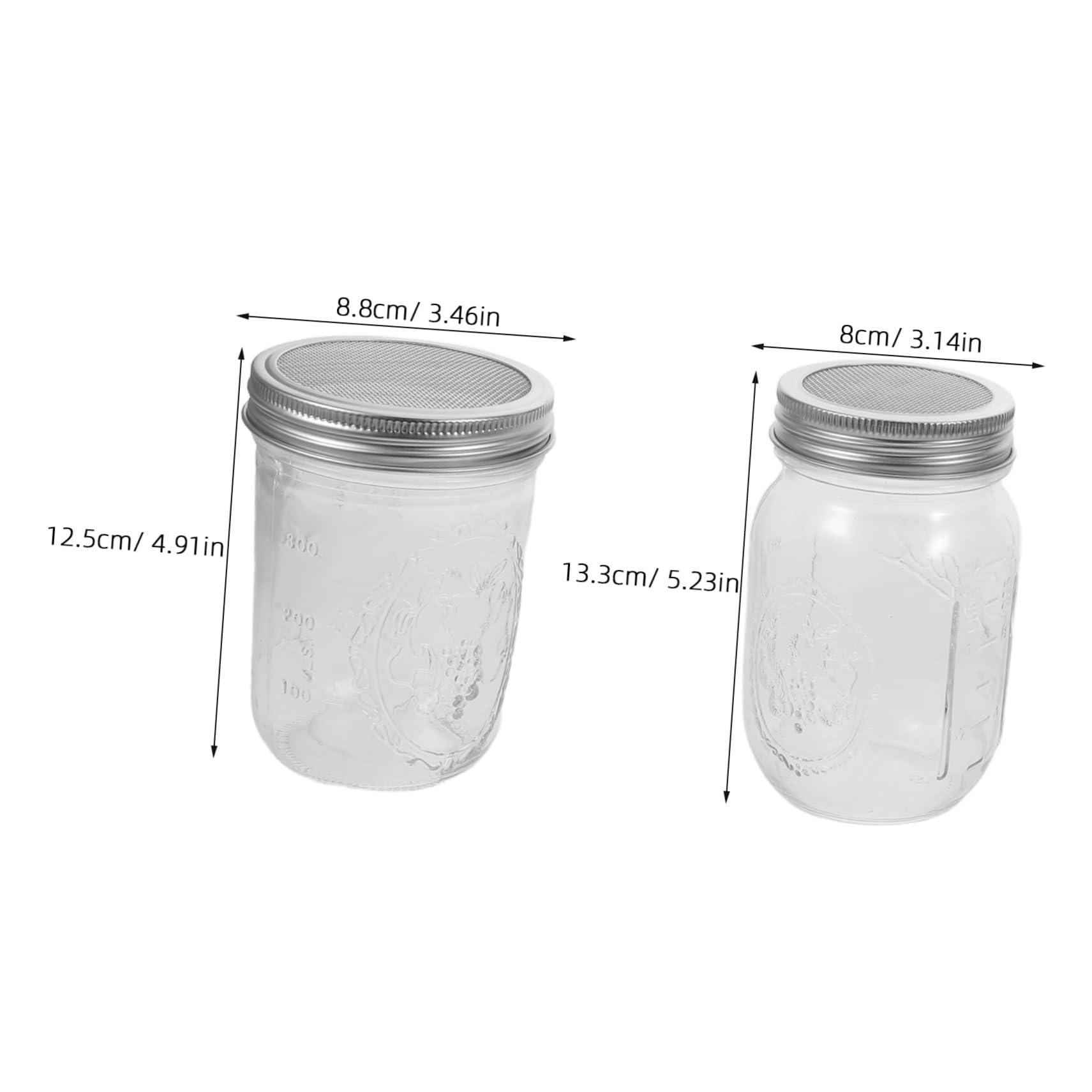SOIMISS Kit de Cultivo para Germinación de Brotes de Soja 2 Juegos | Acero Inoxidable y Vidrio, Tapa de Malla Ventilada, para Encimeras de Cocina y Balcones Espacio