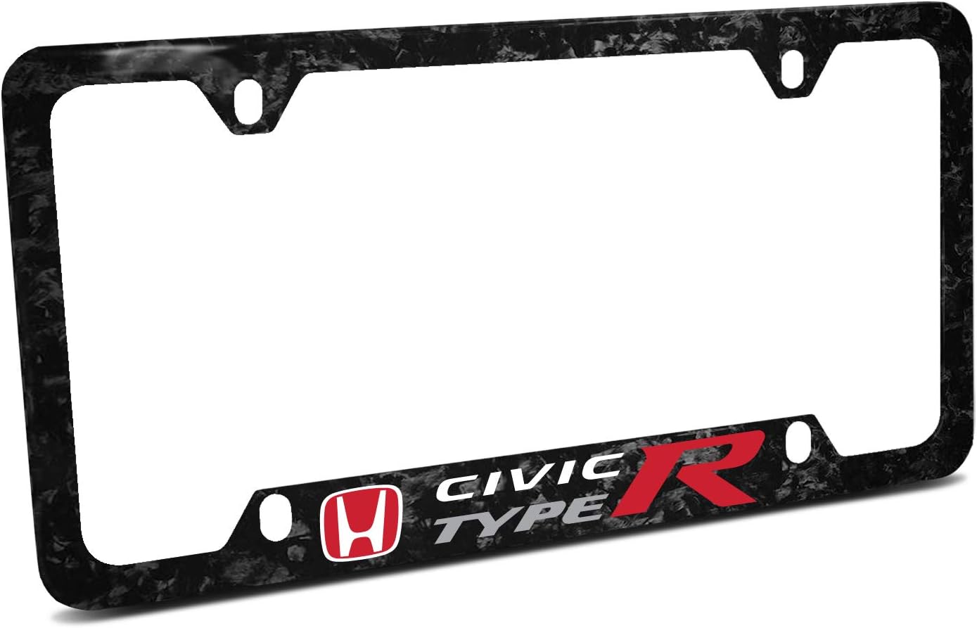 iPick Image for - Honda Red Logo Civic Type-R Real Black Forged Composite Carbon Fiber 50 States License Plate Frame