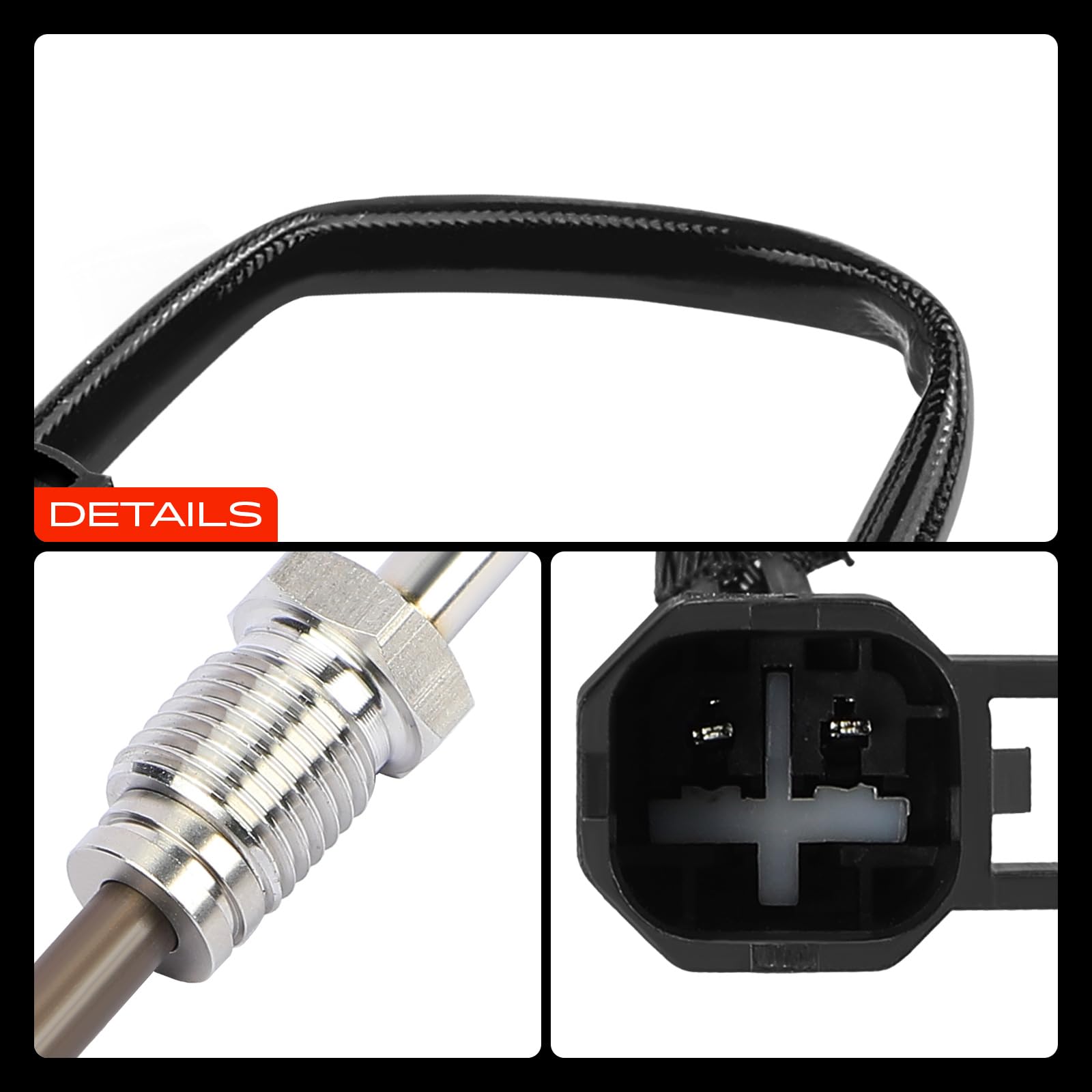 Frankberg Sensore temperatura gas di scarico Sensore gas di scarico 2-Poli Compatibile con Galaxy Galaxy MK II Van Kug.a II Mondeo IV Mondeo IV Berlina Mondeo IV Turnier S-Max Replace# 1797830