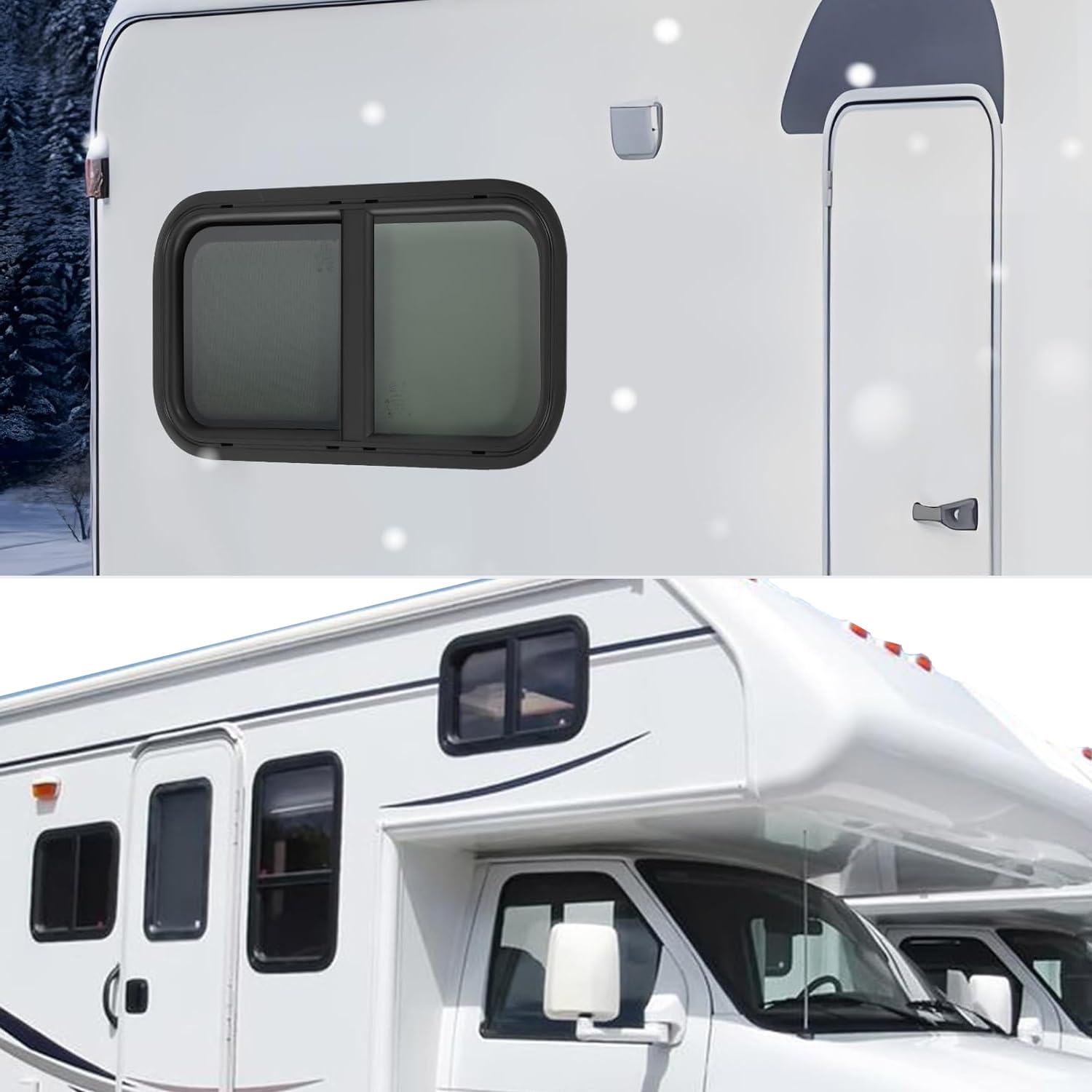 Finestra per Roulotte, 900x300mm Finestra Laterale per Camper e Rimorchi Sostitutive con Rete per Insetti, Finestra per Furgone Sostitutive con Angoli Arrotondati per Auto di Ingegneria