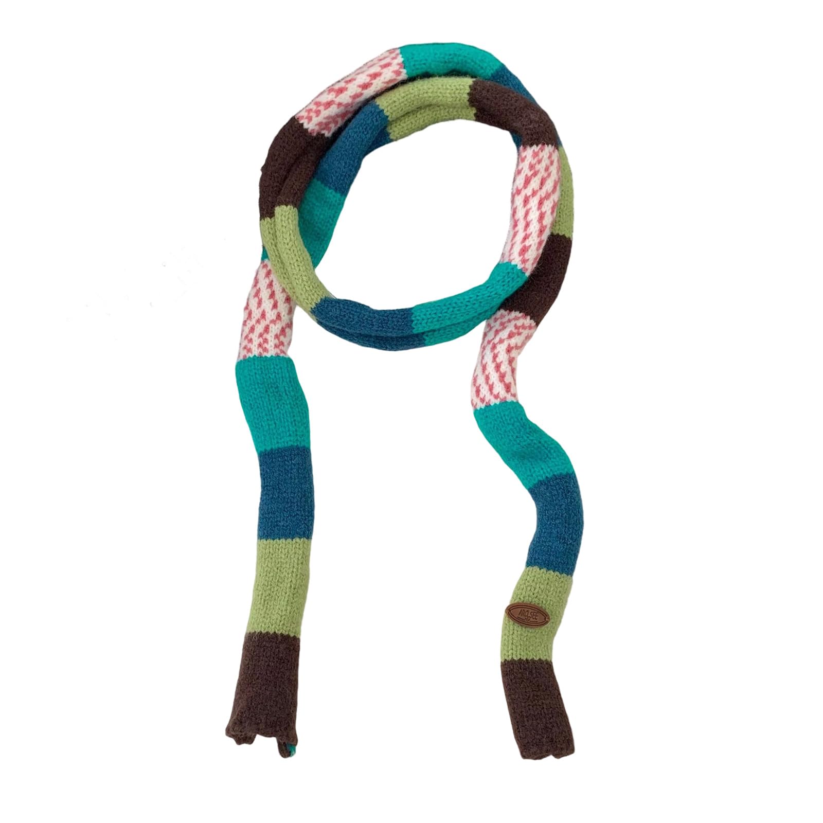 MICFENY Knit Skinny Scarf For Women Neckerchief Hangbag Handle Wrap Long Belt Choker Photo Props