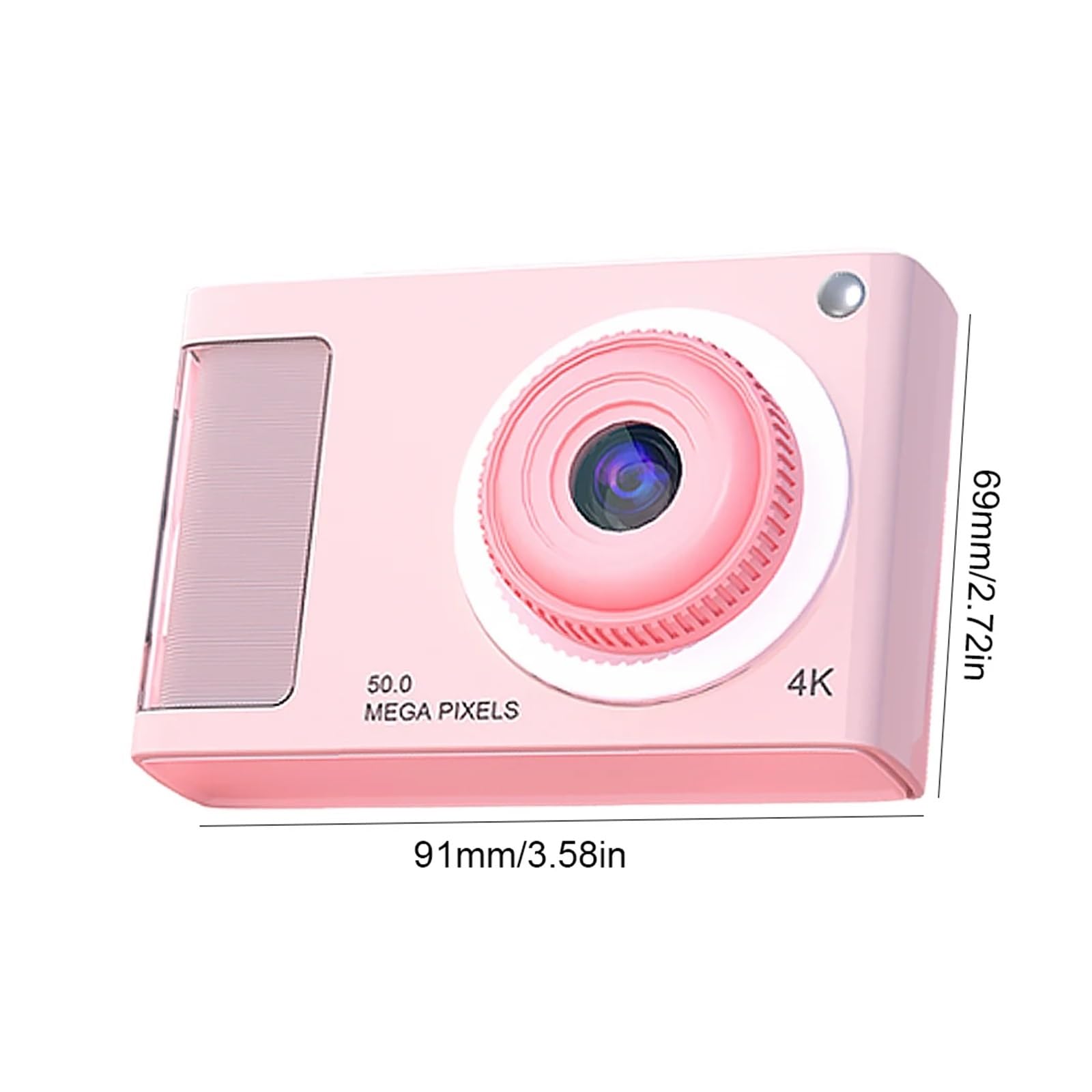 Piccola Fotocamera Compatta HD 1080P 48MP Zoom 4X Digitale Punta E Scatta Dual Lens Vlogging Camera Anti Shake Supporto Scheda Da 32 GB Cattura Facilmente Momenti Meravigliosi(Pink)