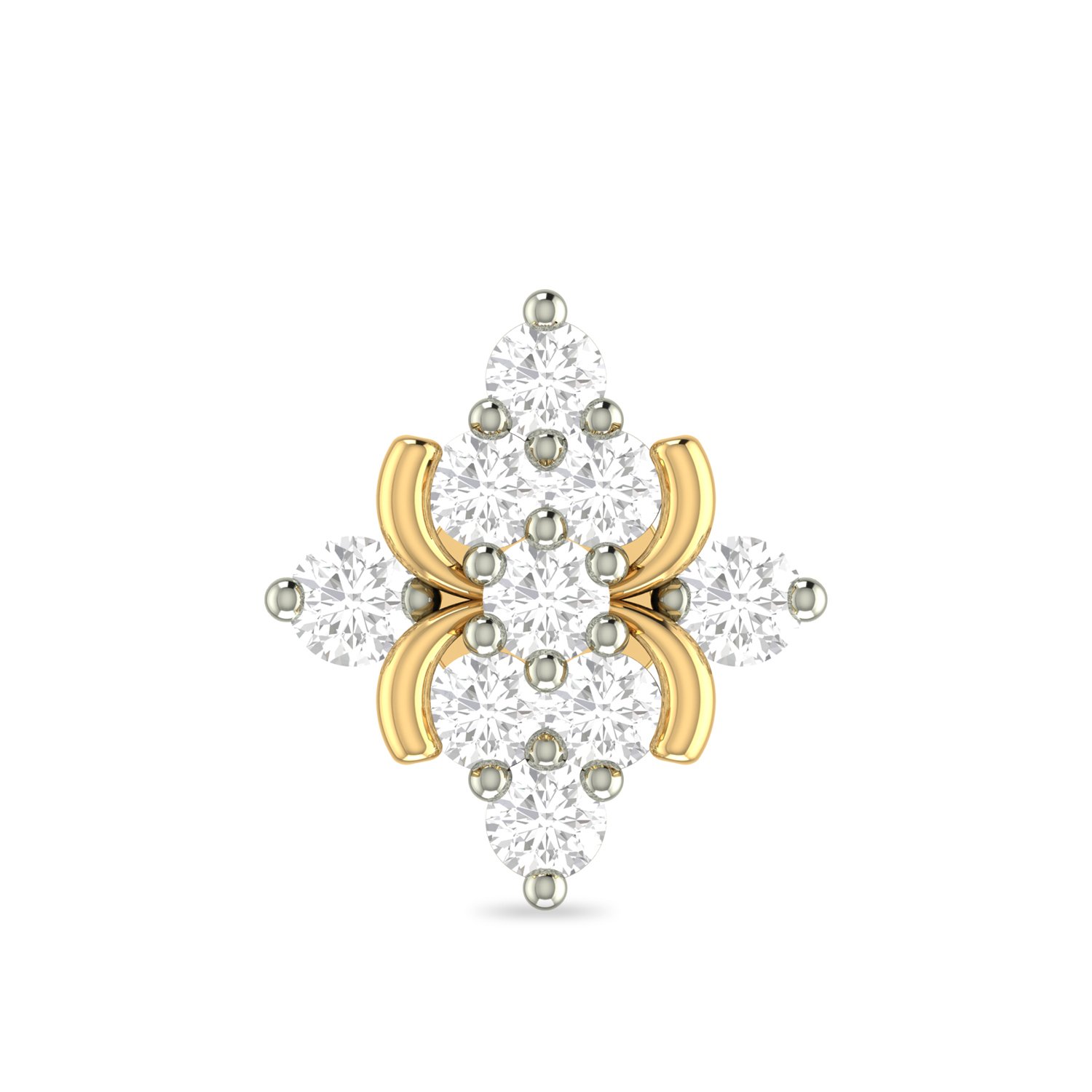 Aucent by PC Jeweller The Dasmini 18KT Yellow Gold and Diamond Nose Pin