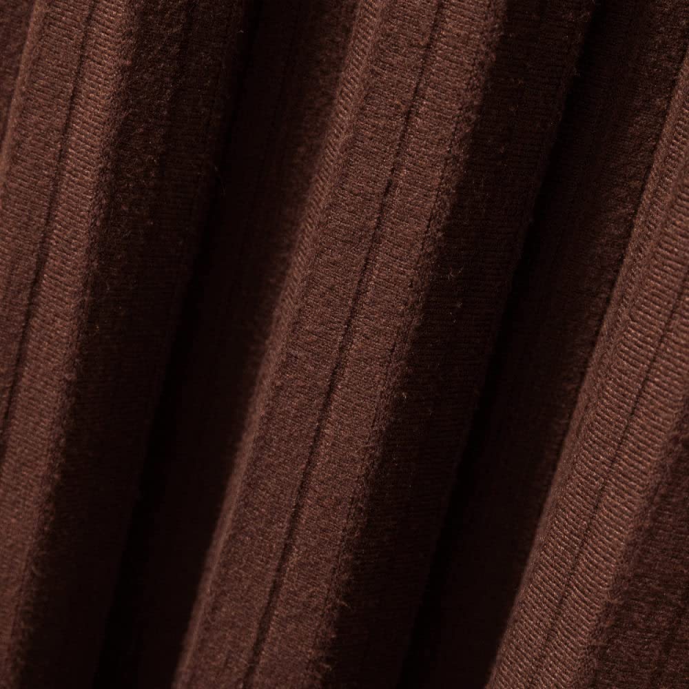 Dehnbarer Strickrock,Damen-Midirock, Dunkelbraun, Elastisch, Hohe Taille, Gestrickter Faltenrock, Hüftumwickelt, A-Linie, Schaukel, Gerafft, Herbst, Einfache Lange Röcke Für Mädchen, Damen,L