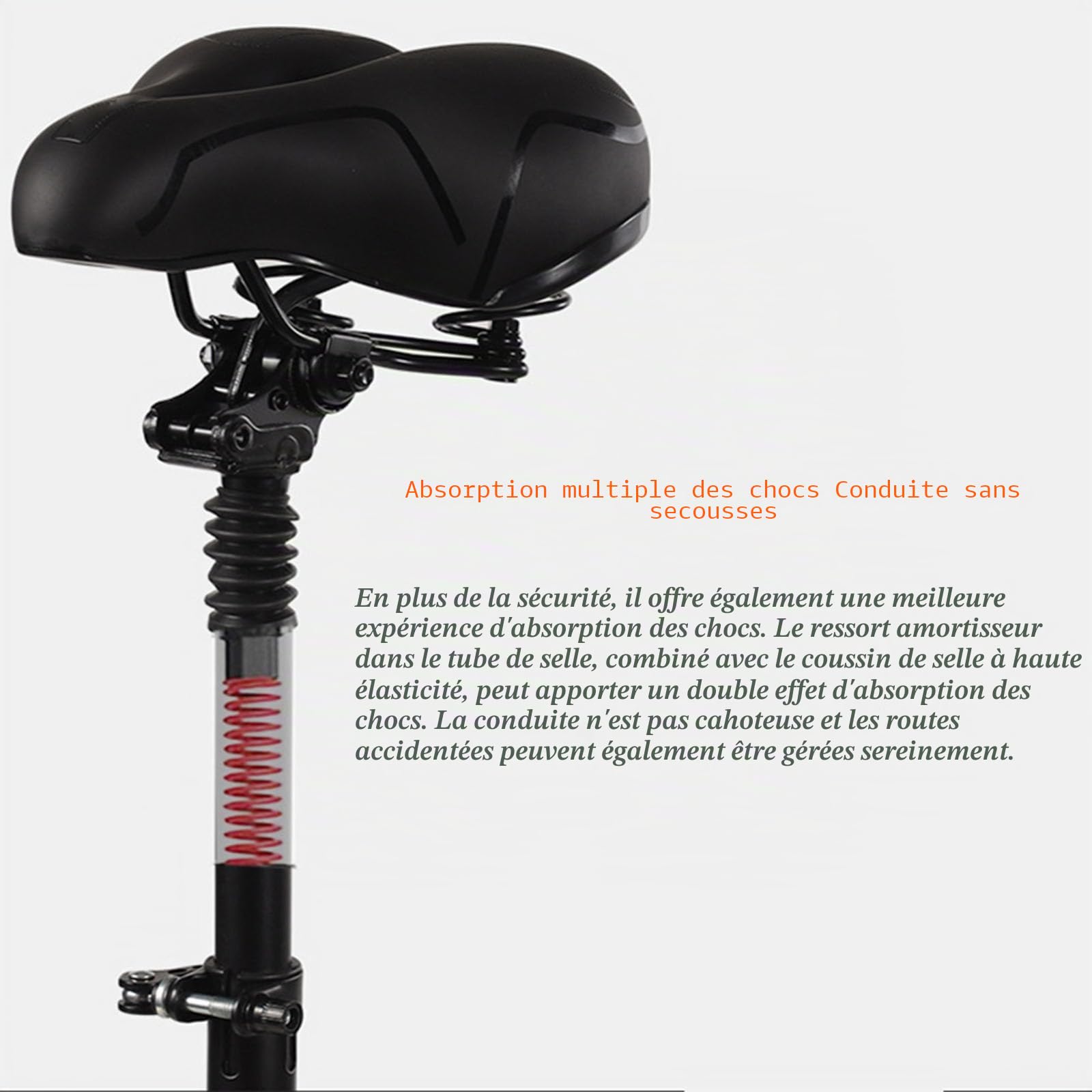 Selle de Trottinette électrique, siège Pliable et Amortisseur réglable en Hauteur, pour Ninebot E2Pro