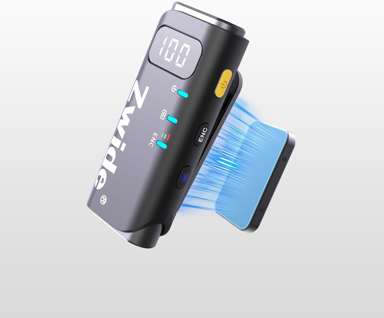 Zwide Portable Wireless Lavalier Microphone M3-L(1to1), 3 Levels Noise Cancellation, Plug and Play, Compact Mini Mics with Magnetic Clip, Compatible with Lightning of Apple Devices/iPhone/iPod Touch