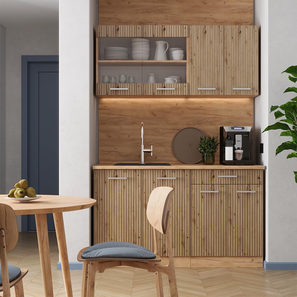 Vicco Frontale cucina R-Line, Rovere artigianale, 44.6 x 59 cm frontale del mobile per pensile, adatto per armadi da cucina R-Line per un montaggio semplice