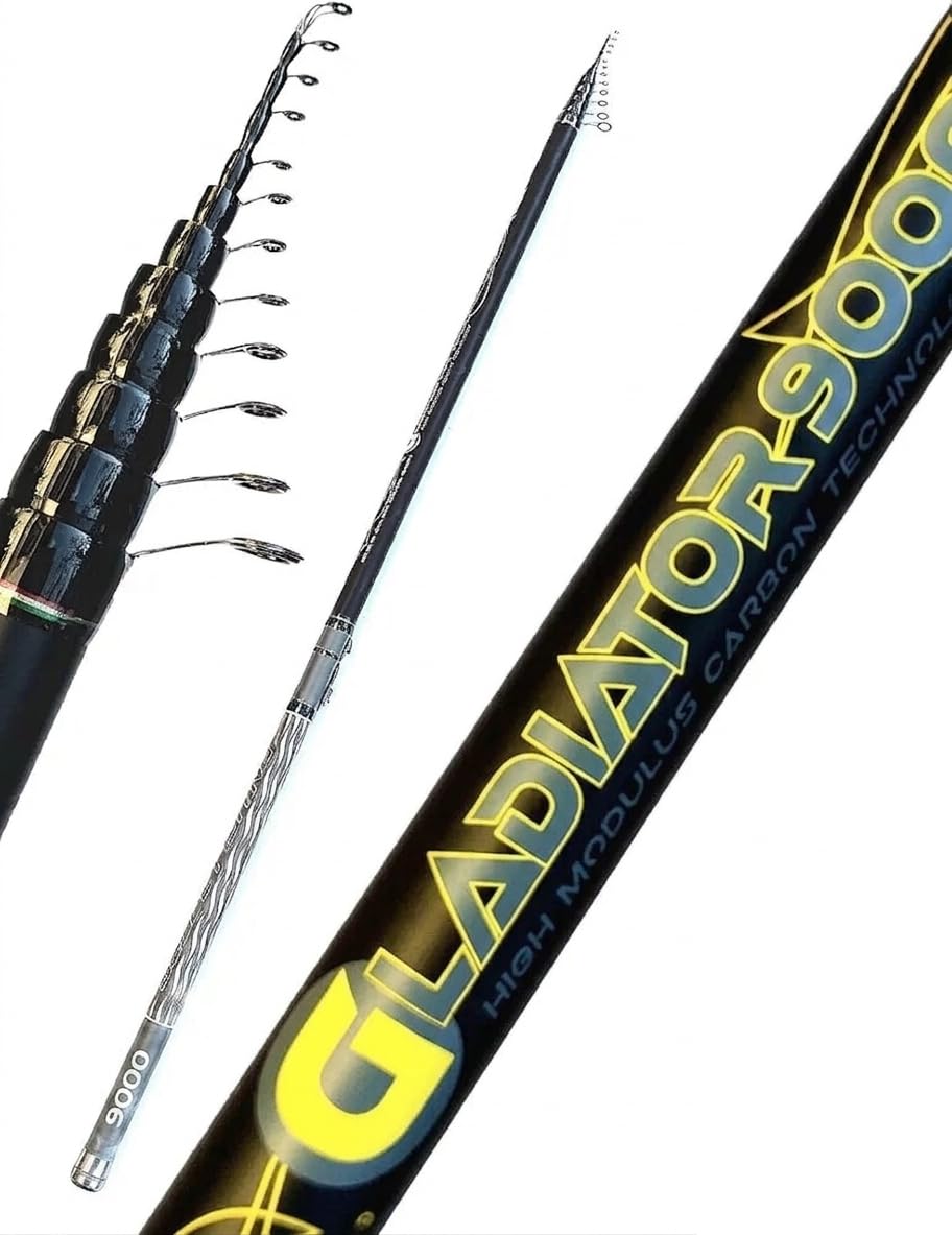 Canna Bolognese 9 Metri Azione Punta Pesca Mare Spigola Gladiator