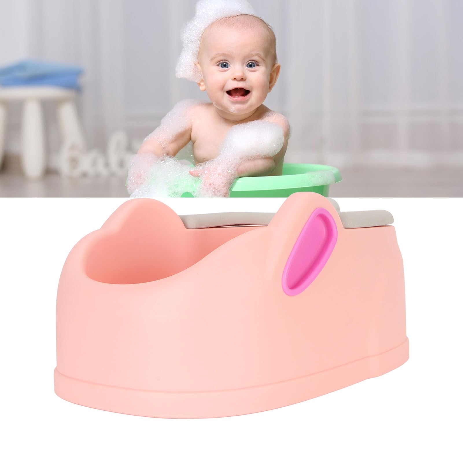 Baby-Po-Waschbecken, 10,6 X 16,3 X 7,3 Zoll, Kleinkind-Po-Waschbecken, Ergonomischer PP-PU-Waschsitz, Tragbares, Leichtes Waschbecken für Neugeborene, Kleinkinder,