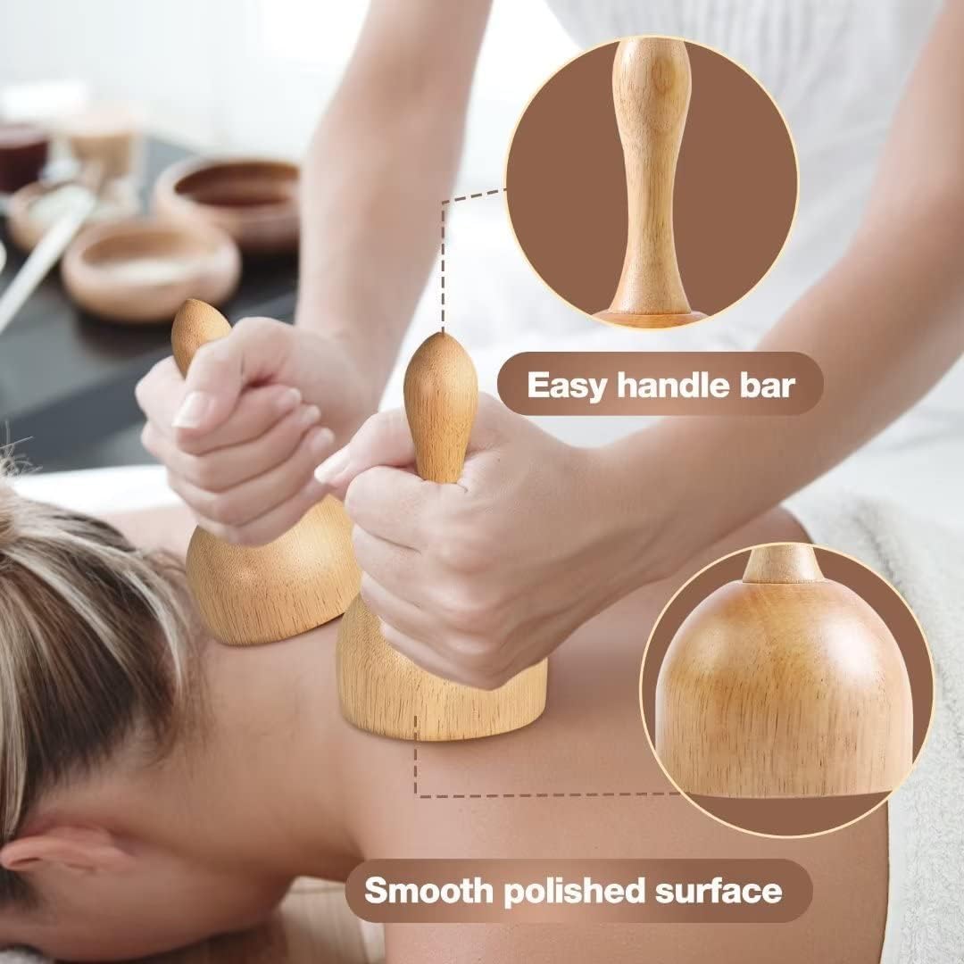 7 Pièces d’Outils de Massage en Bois de Gua Sha, Modelage du Corps, Anti-Cellulite et Soulagement des Douleurs Musculaires