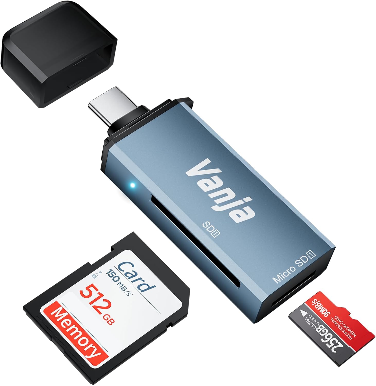 SD Card Reader, Vanja Micro SD Card Reader with USB C 3.0