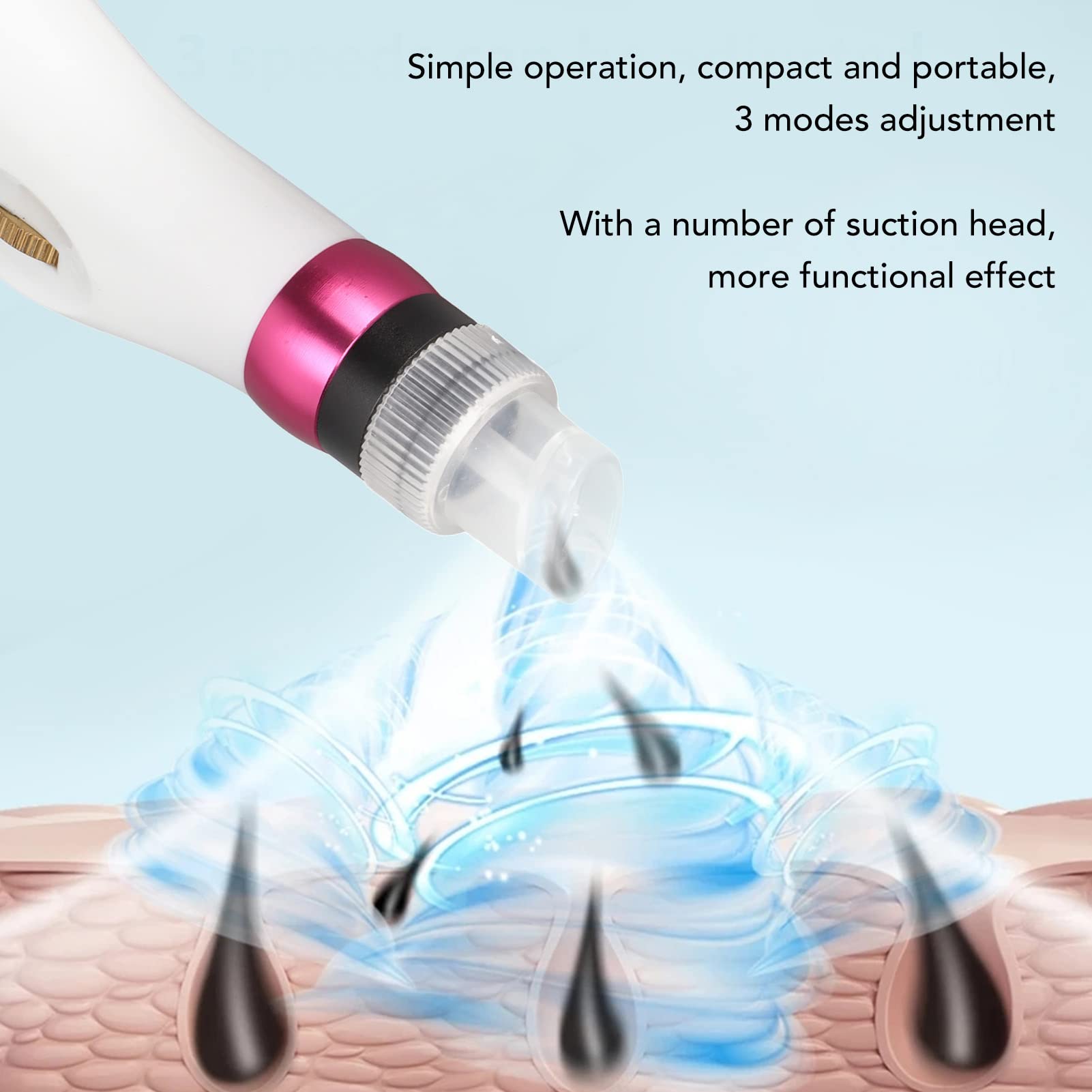 Estrattore di Punti Neri per Pori del Naso - Pulitore per Pori con 3 Modalità di Regolazione, Mini Design e Kit di Strumenti per Estetisti, Rimuove Brufoli e Imperfezioni della Pelle