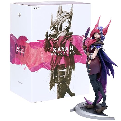 Xayah Statue - League of Legends Vastaya Assassin Figure (10.2") - Feathered Blades & Dynamic Pose, Collector’s Display for LOL Fans - Inspired by Rakan, Comes with Original Box and Verification Card
