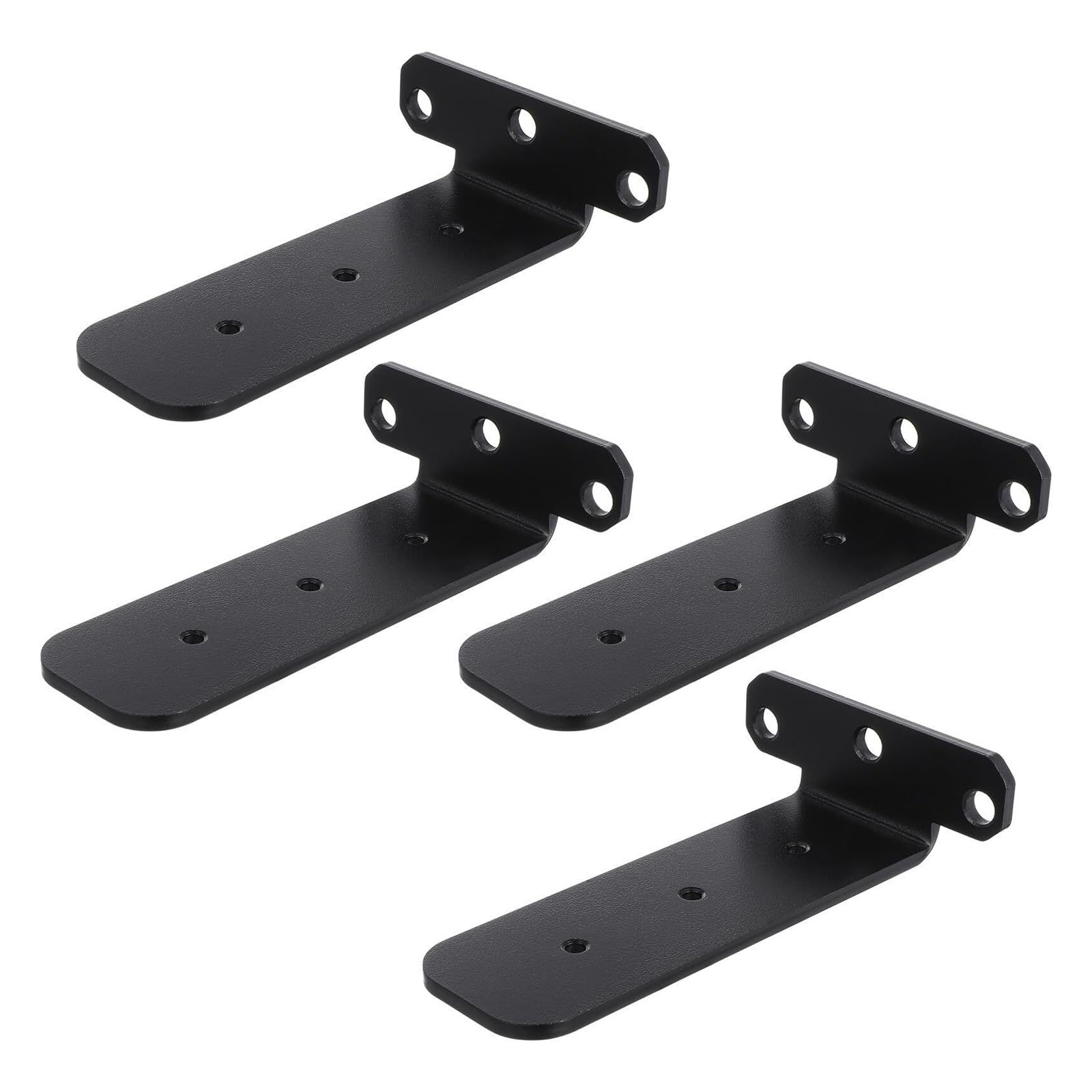 Juaksqzyi Black 4Pcs Heavy Duty Floating Shelf Brackets Hidden Industrial Shelf Brackets For Home Kitchen Office Or Diy(8 Inch)