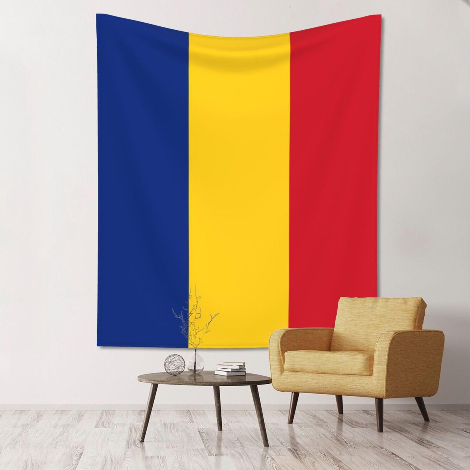 ZZYYDS Floral Wall Decor Tapestry Flag of Romania for Living Room Dormitory Home Decor Party Background, 60x51 Inch (Vertical)