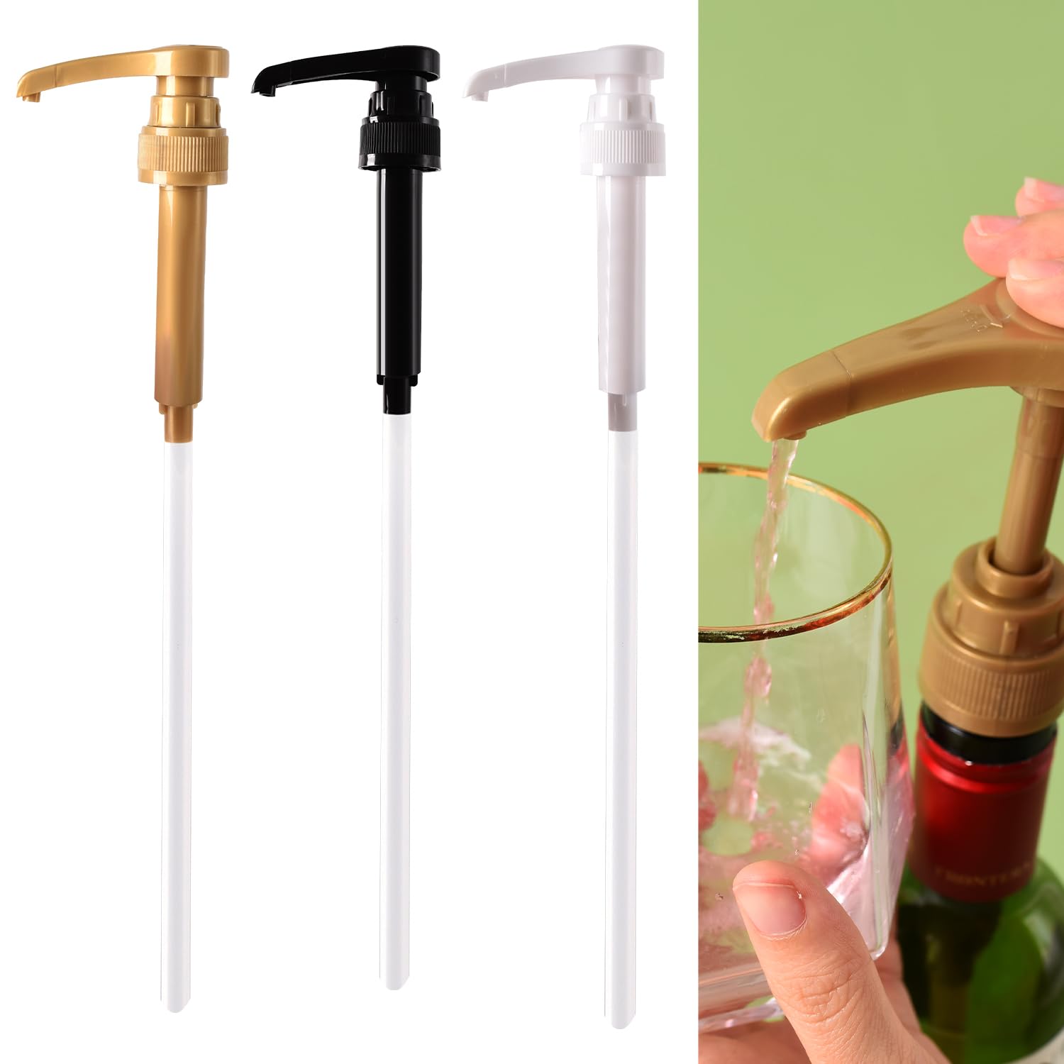 3 Pcs Syrup Pumps, Coffee Syrup Pump Dispenser, 8ml-10ml Syrup Portion Pump