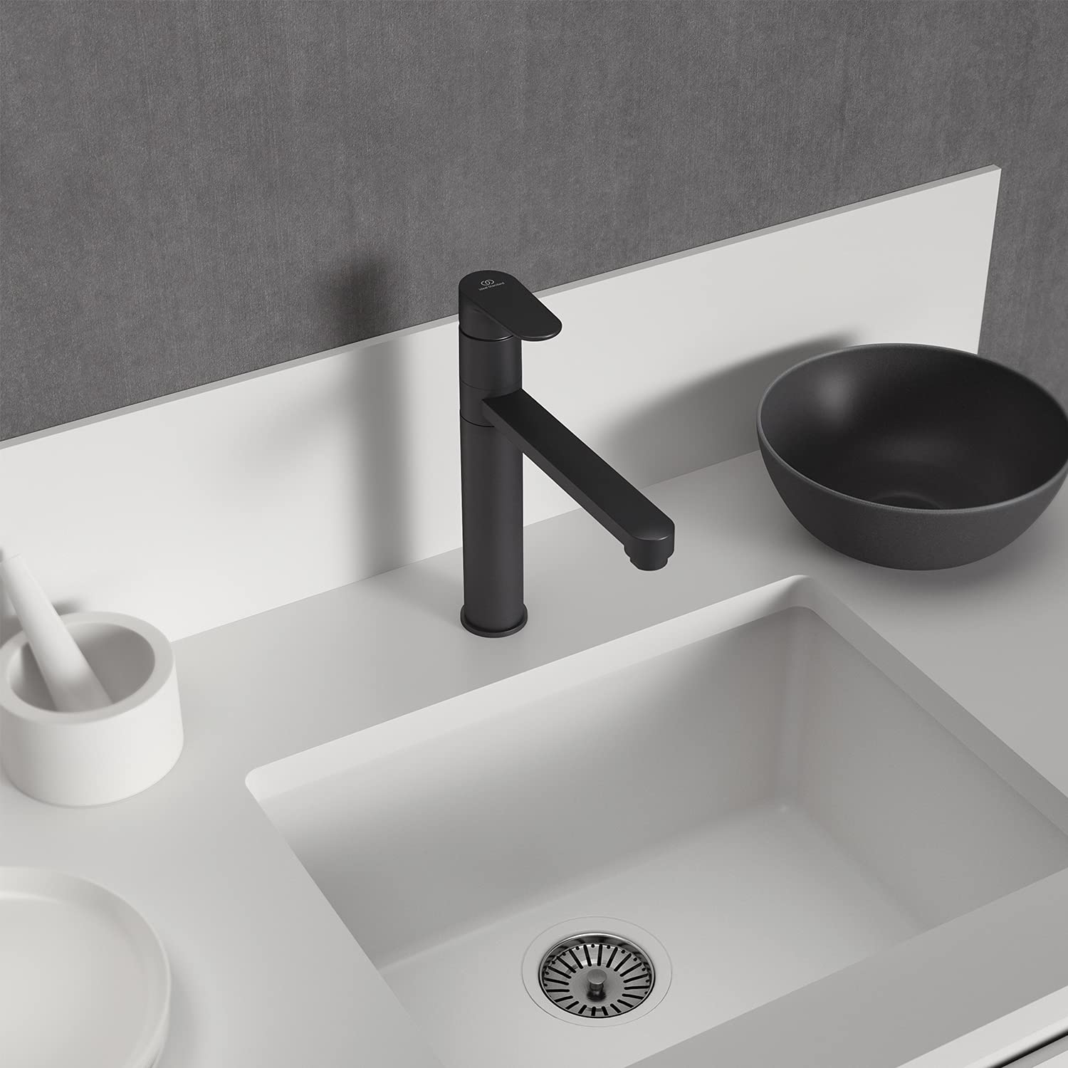 Ideal Standard - Cerafine O Miscelatore da appoggio su Lavello, Nero Seta