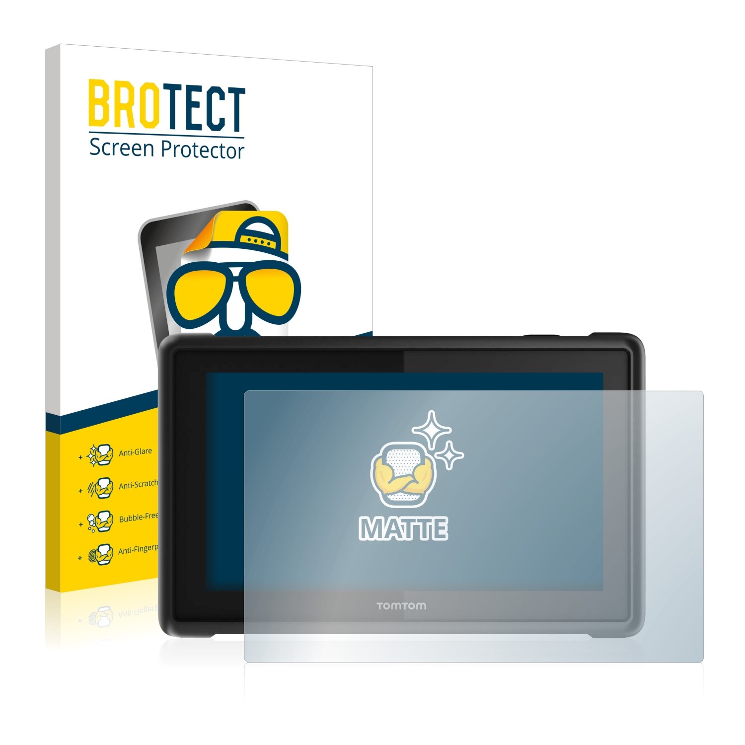 Protector De Pantalla Mate Anti-Reflejos Para TomTom GO 520/5200 - Pack De 2 Unidades | Anti-Huellas Y Anti-Rayones