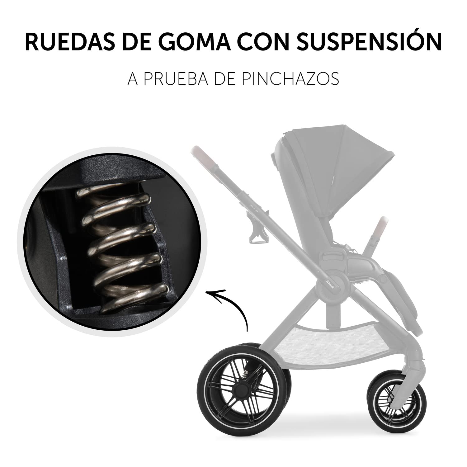 hauck Walk N Care Silla de Paseo Ligera 22 kg - Carro Bebe Reversible con Ruedas de Goma - Carrito Compacto con Cubrepiernas - Asiento y Manillar Ajustables - Capota XXL - Protección UV 50+ - Negro