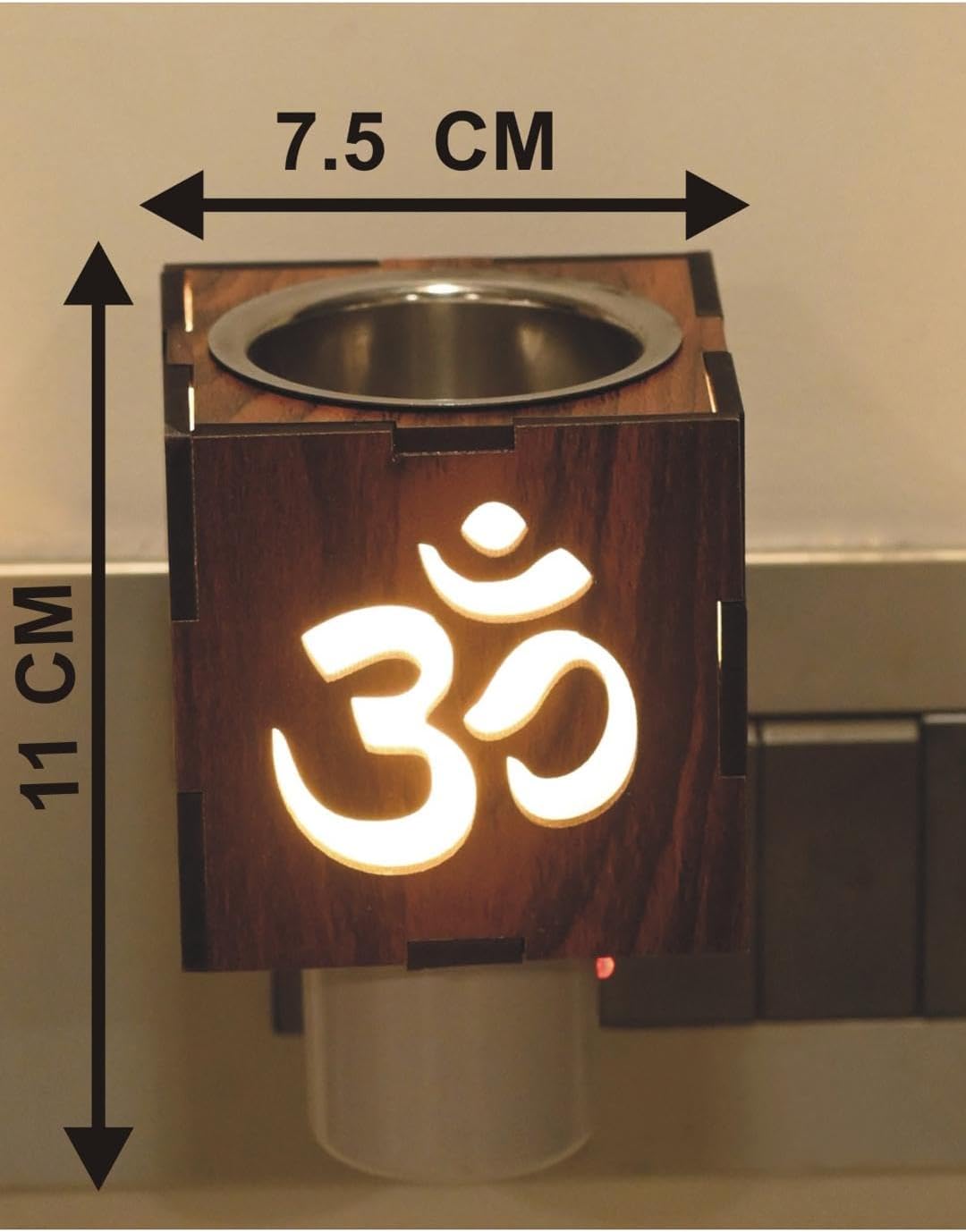 Om Kapur Dani Incense Holder for Kapur Burnig and Fragrance Your Room, 12 X 12 X 11 CM, Brown