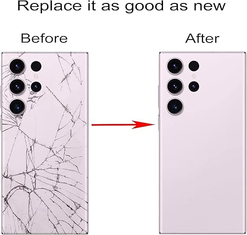 Miniatura 4 de Galaxy S23 Ultra - Repuesto de cristal trasero para Samsung Galaxy S23 Ultra 5G, con lente de cámara preinstalada y adhesivo + kits de herramientas