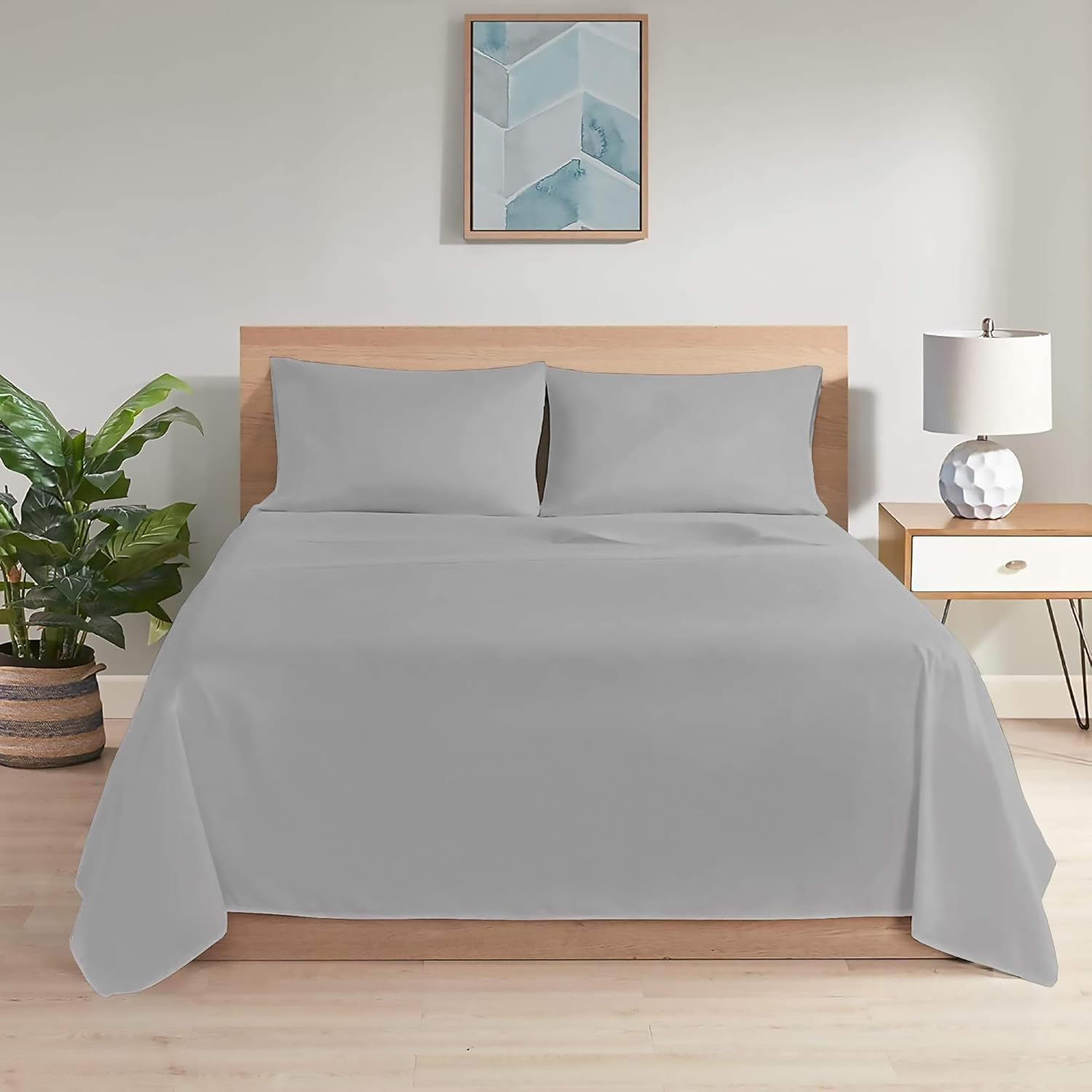 Ray Bedding Flat Sheet 100% Egyptian Cotton Small Double Flat Sheet 400 Thread Count 4FT Bed Sheet Soft, Breathable, Machine Washable Luxury Flat Sheets for Small Double Bed