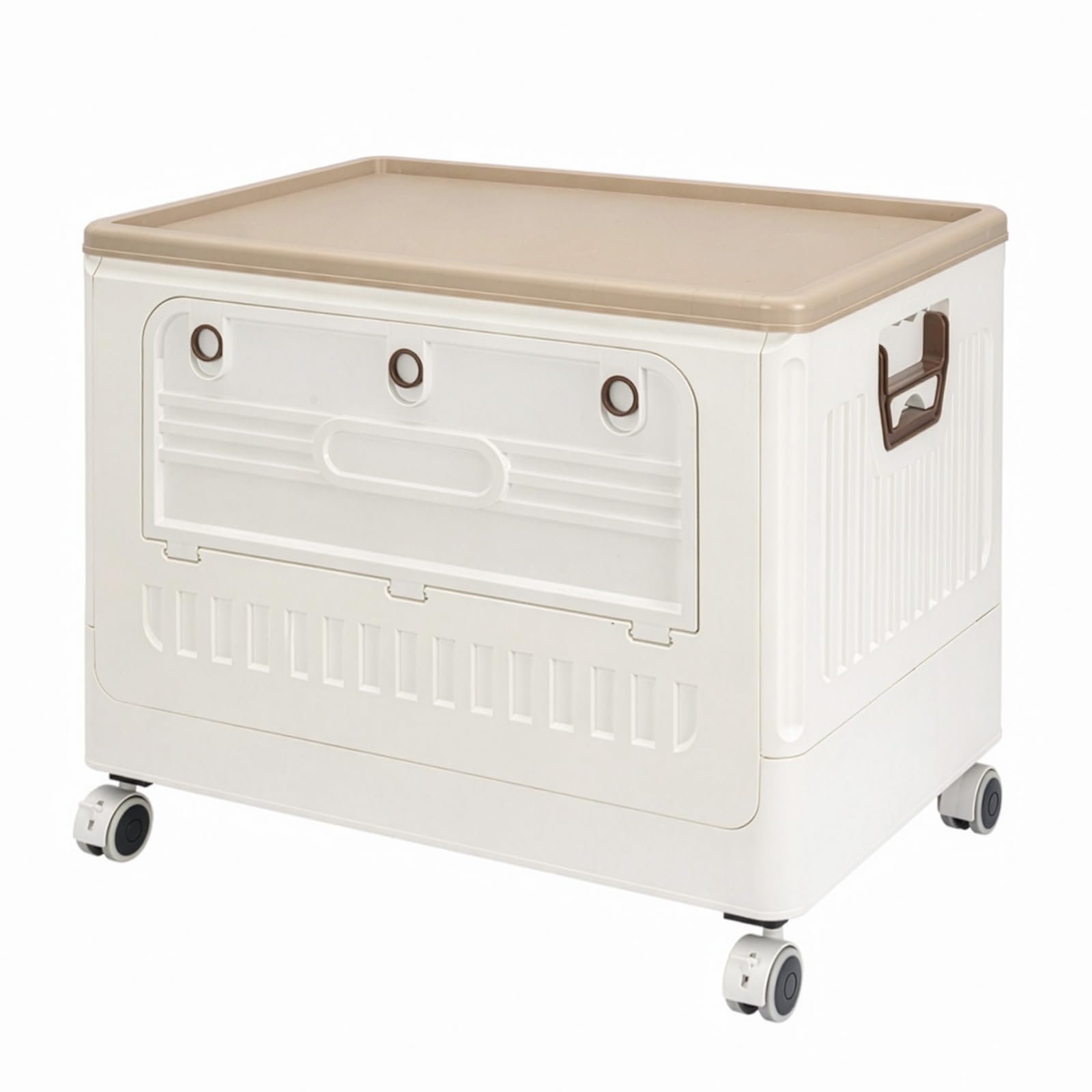 EVERGOODS Foldable Storage Box with Wheels Stackable Top-Opening Organizer for Clothes, Bedding & Toys, Dustproof Wardrobe Storage for Bedroom, Kids Room, Bathroom, Kitchen (51 * 41 * 60CM)