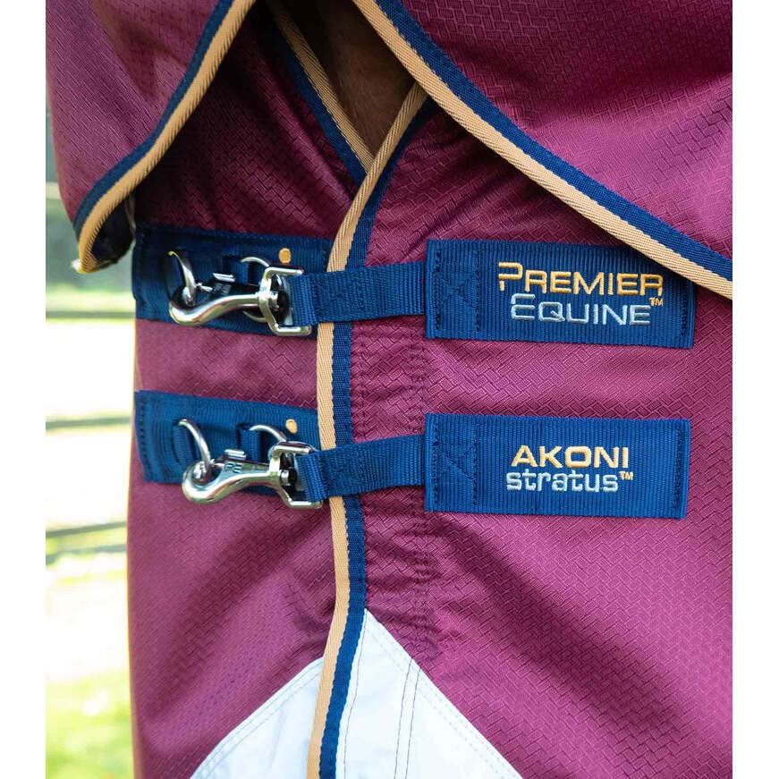 Coperta per cavalli da esterno con copricollo Premier Equine Akoni Stratus 0g
