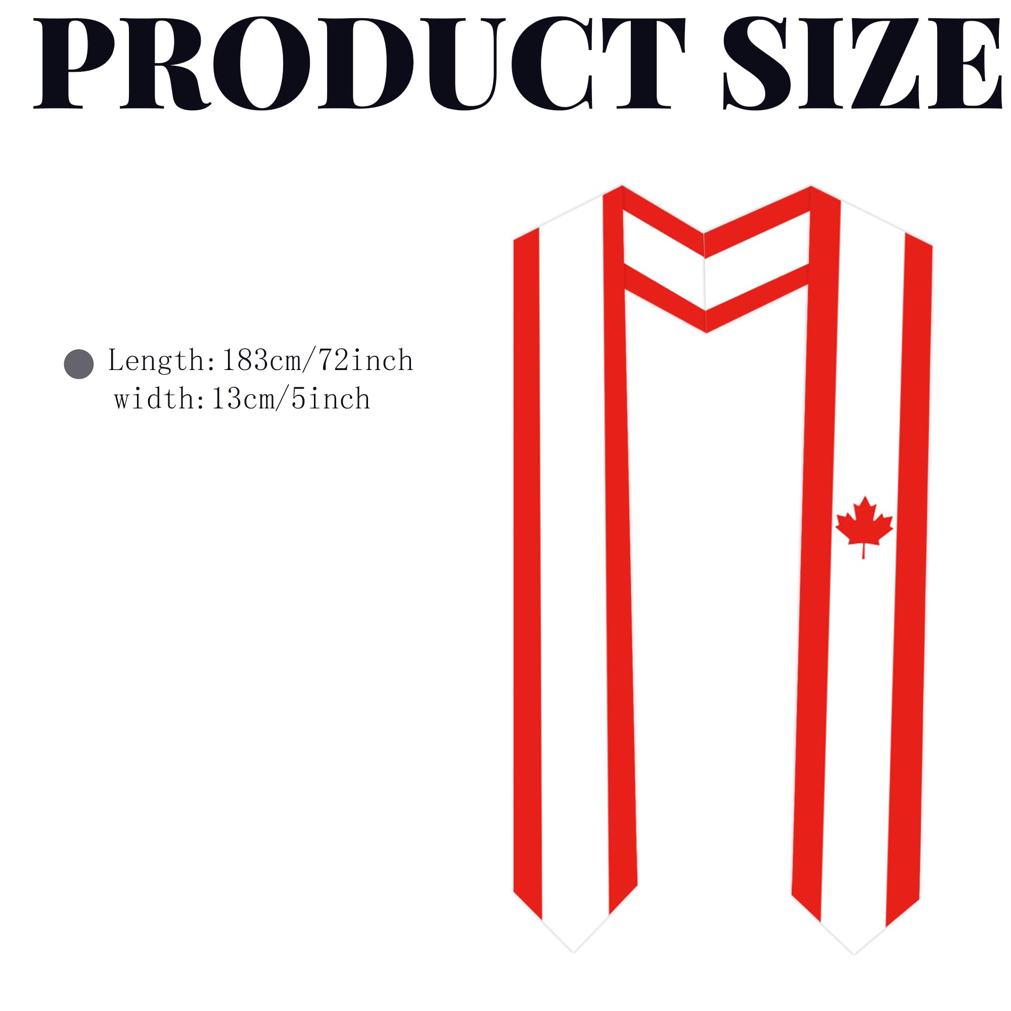 Tautaoxuu Canada Flag Graduation Sash Satin Scarf 72
