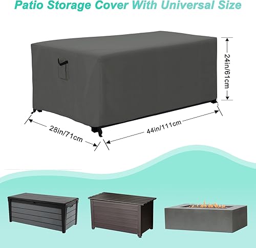 Miniatura 2 de ABCCANOPY Cubierta para caja de patio, impermeable y a prueba de polvo, protección de invierno, cubierta universal para muebles de exterior, 44 x 28
