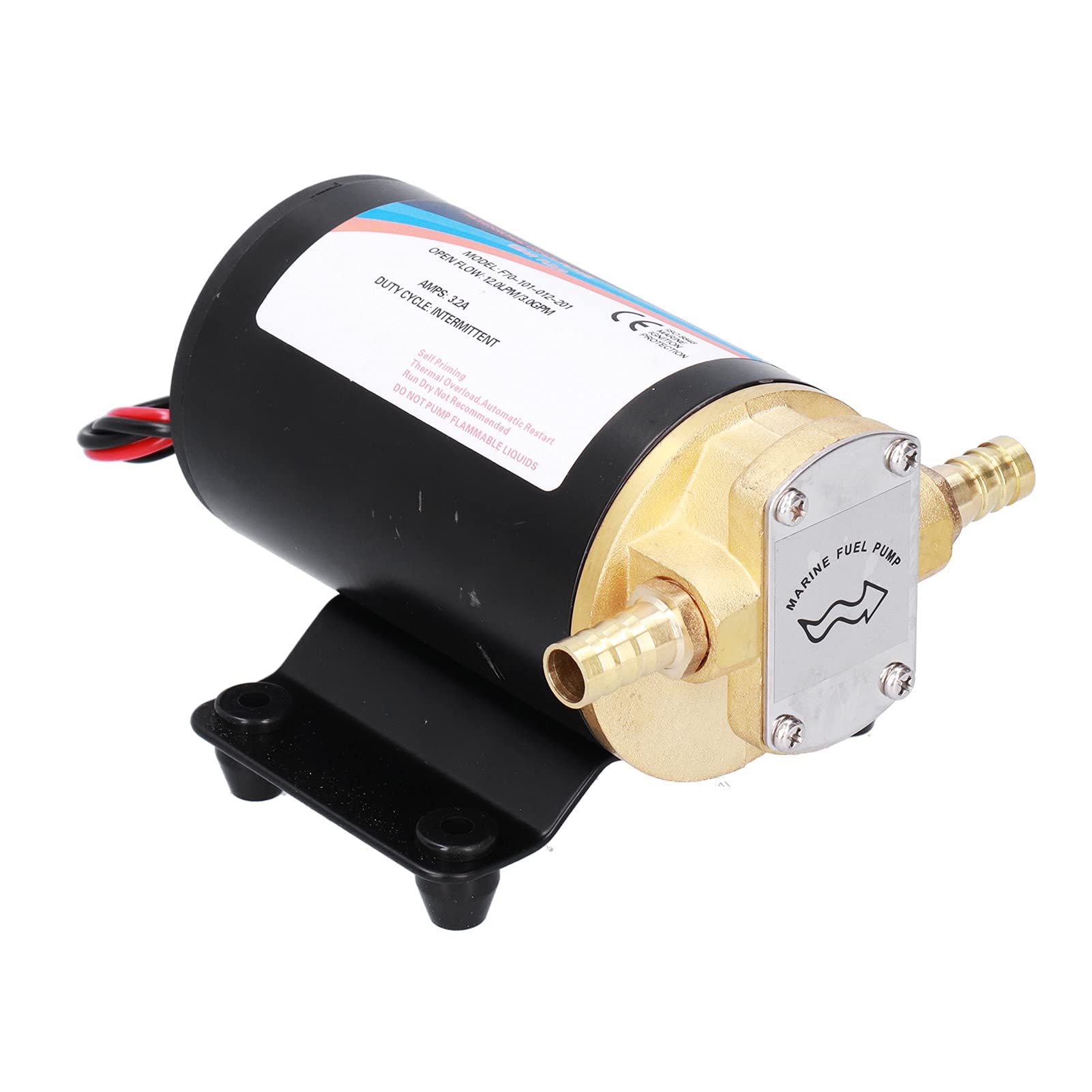 Bomba De Aceite Eléctrica, 3,0 GPM 3 Metros De Elevación De Bajo Ruido Bombas Autocebantes Engranaje Con Conectores Para Extraer Diésel/Queroseno(F70-101-012-101 (12V))