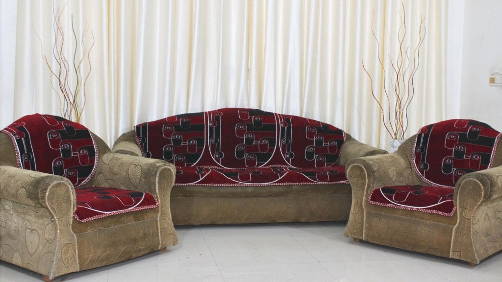 Bhavya 5 Seater Velvet Set of 10 Sofa Cover Set Amazon.in Home & Kitchen